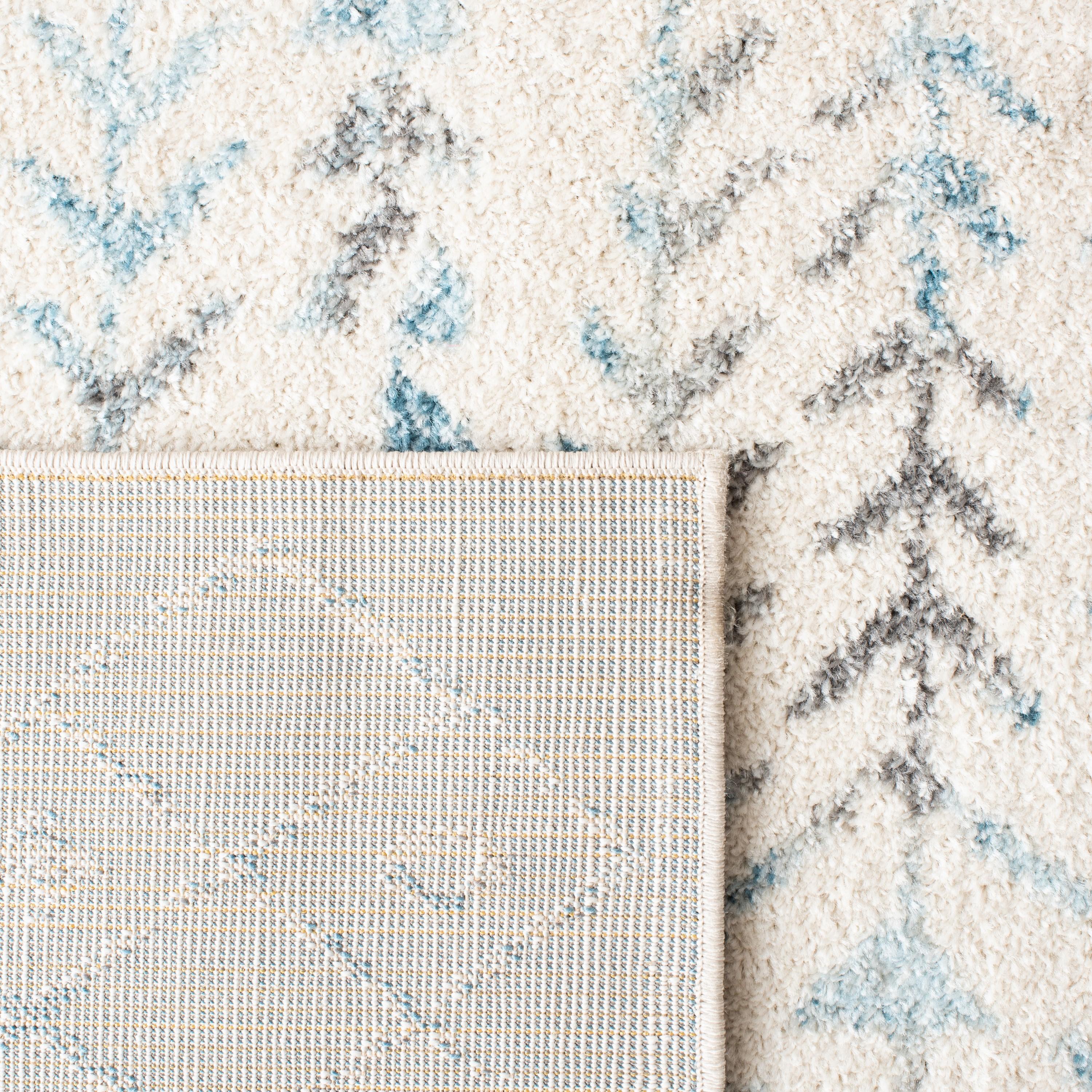 Tulum TUL262 Power Loomed Area Rug - Ivory/Turquoise - 6'x9' - Safavieh.