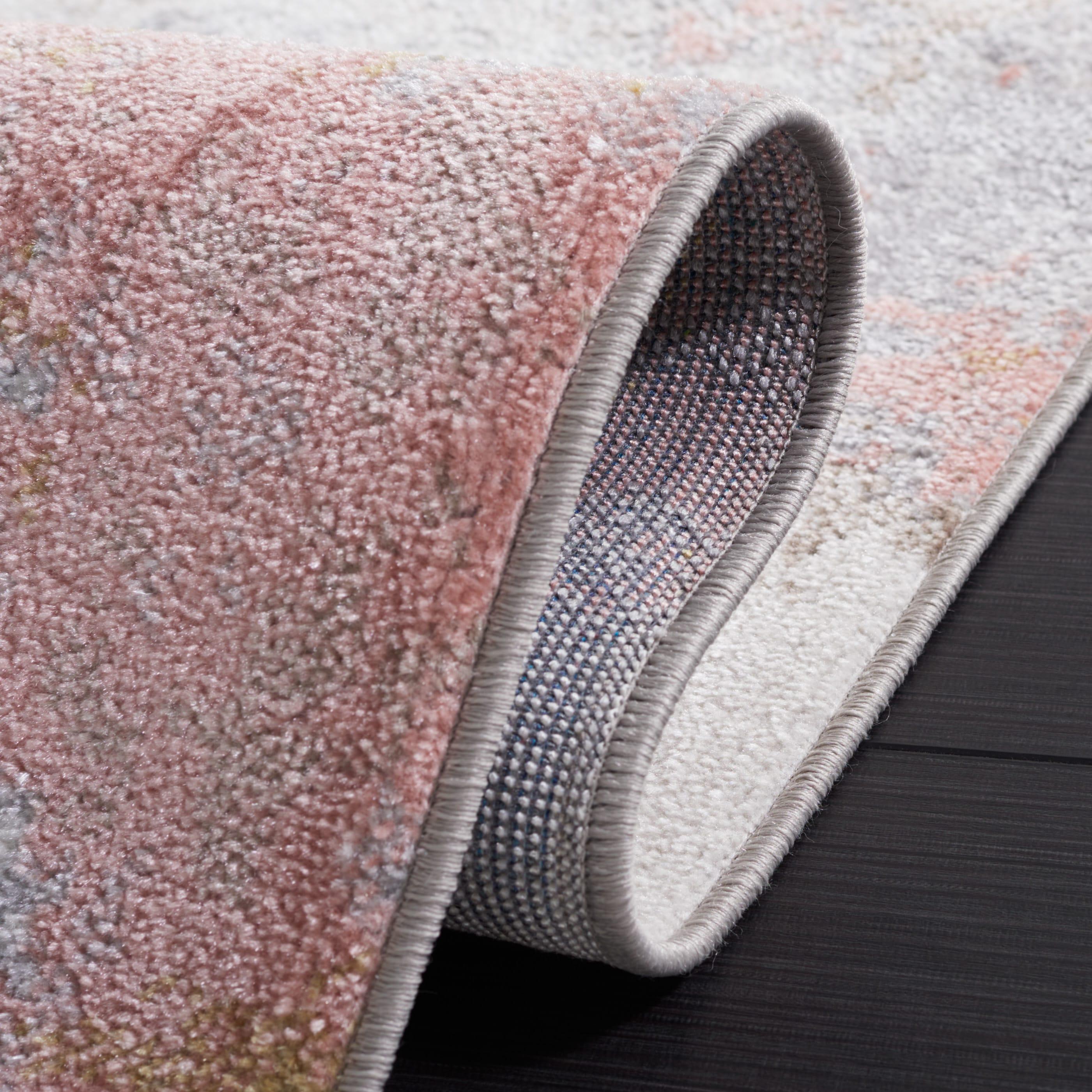 Bayside BAY128 Power Loomed Indoor Machine Washable Runner Rug - Ivory/Grey Pink - 2'2"x8' - Safavieh