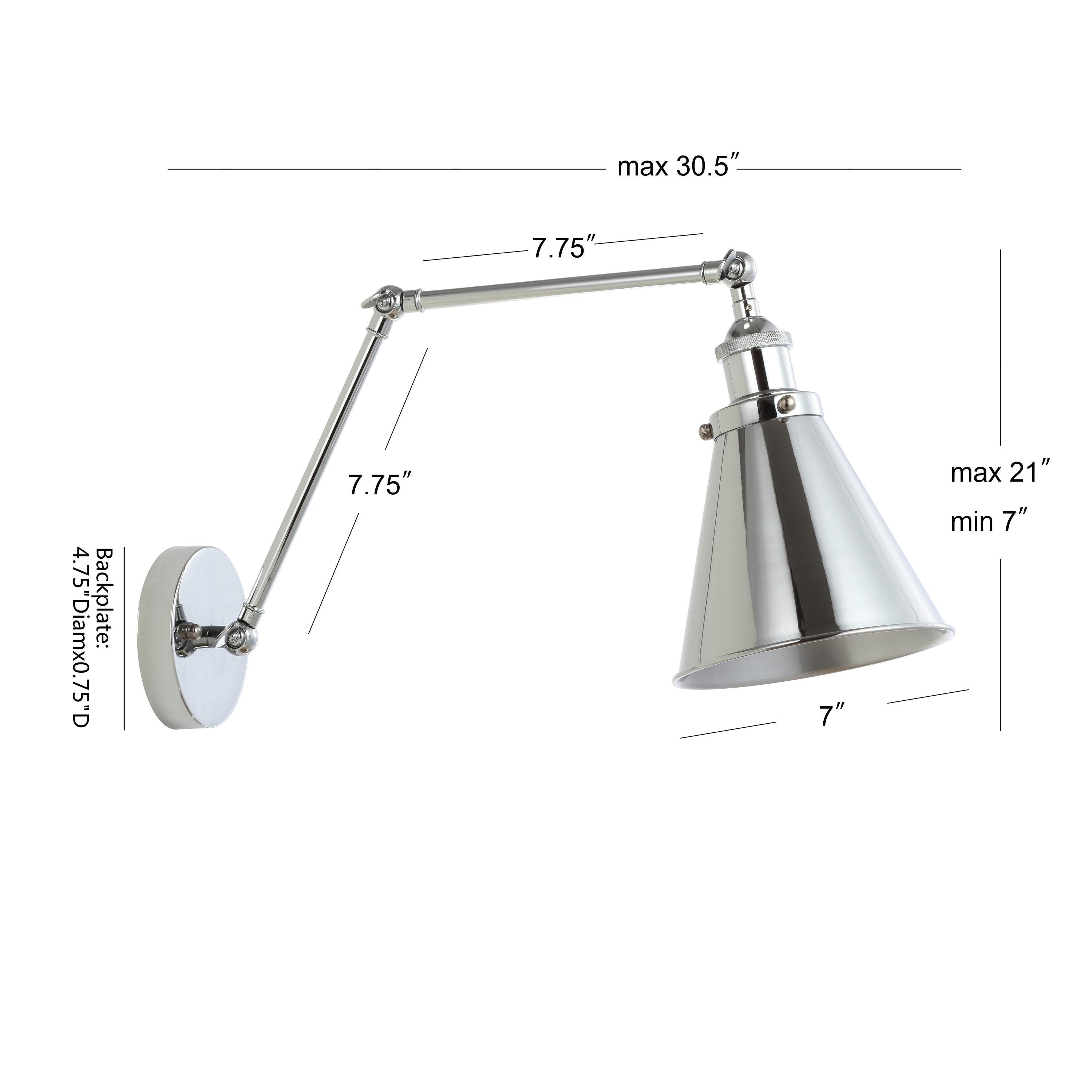 Rover 7" Chrome LED Swing Arm Wall Sconce - Polished Finish