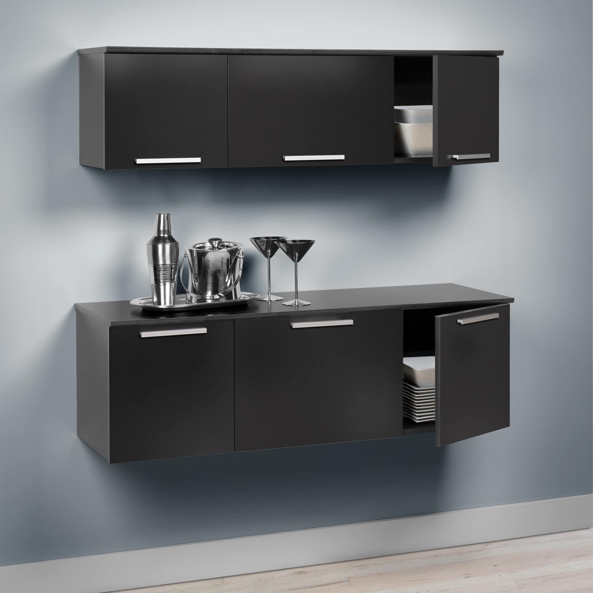 47.25'' W x 13'' H Black Standard Wall Cabinet Ready-to-Assemble