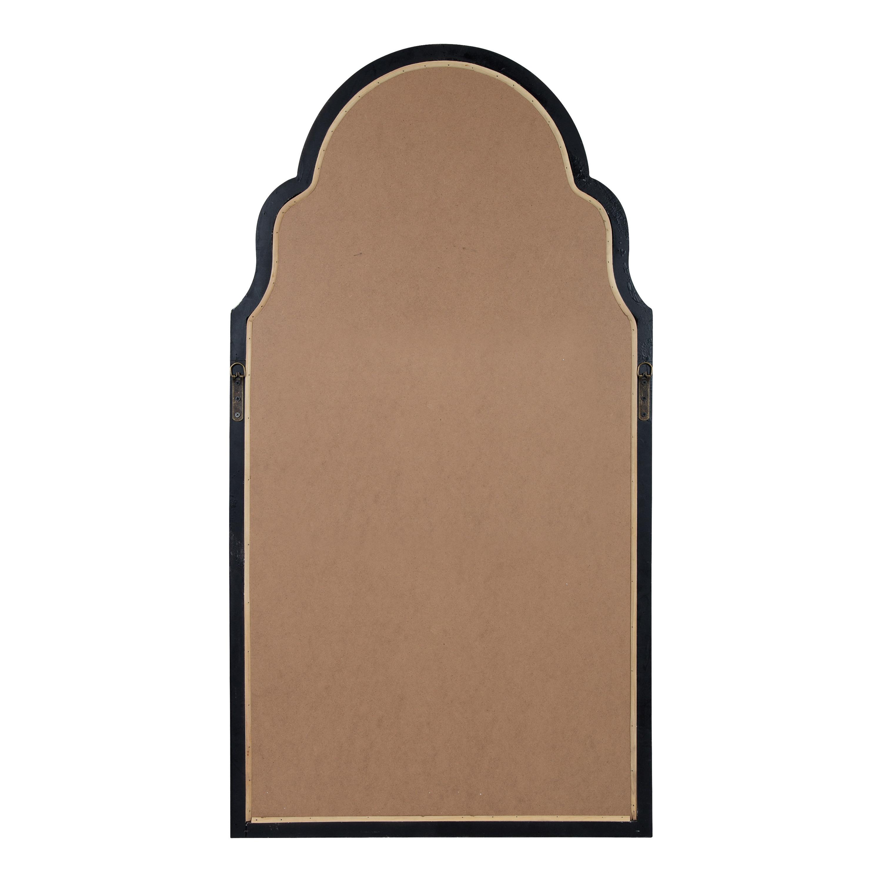 Kate and Laurel Damara Moroccan Scalloped Wall Mirror, 26 x 48, White, Decorative Mirror with Unique Shape and Distressed Finish for Farmhouse-Style Wall Decor