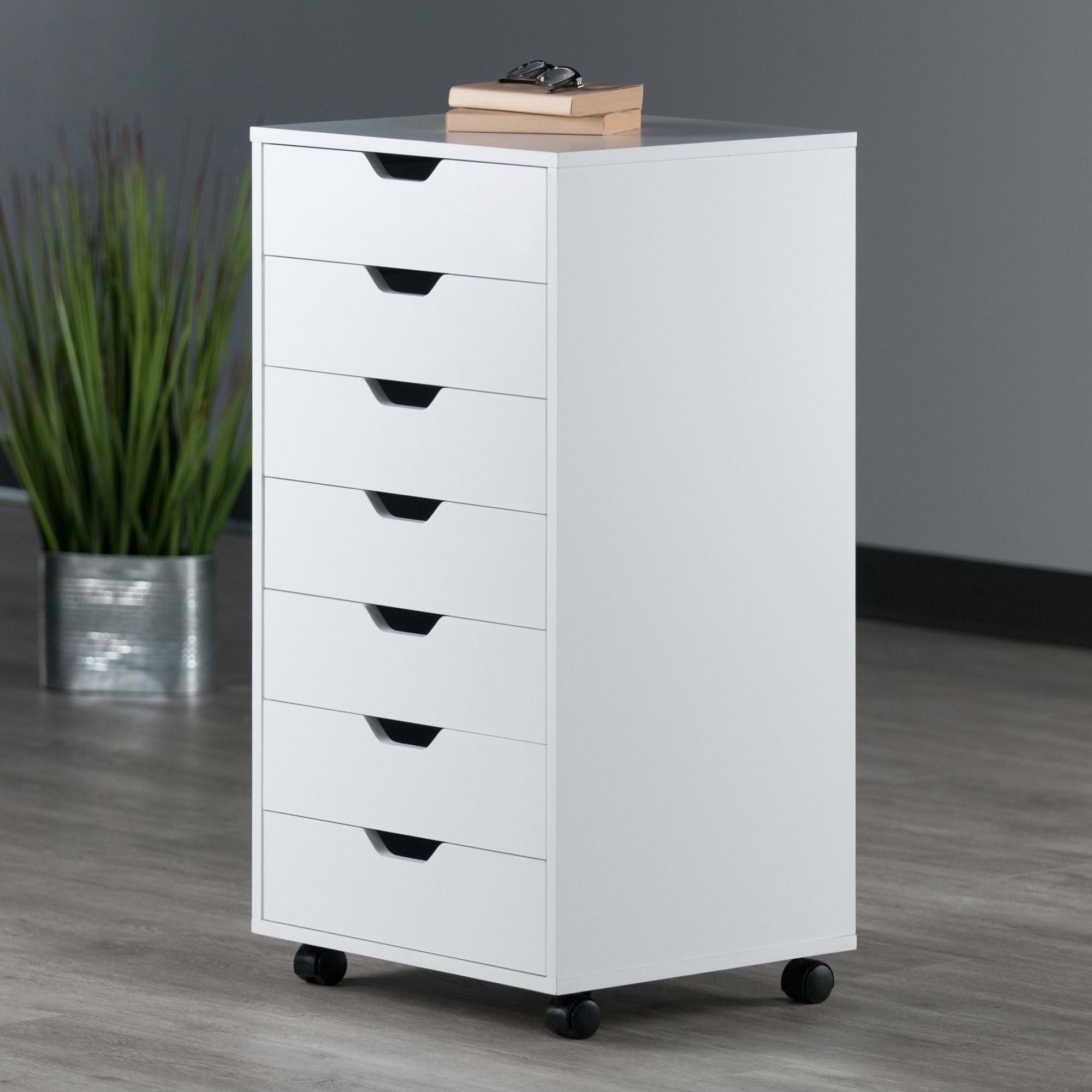 Halifax 7 Drawer Cabinet with Casters White - Winsome