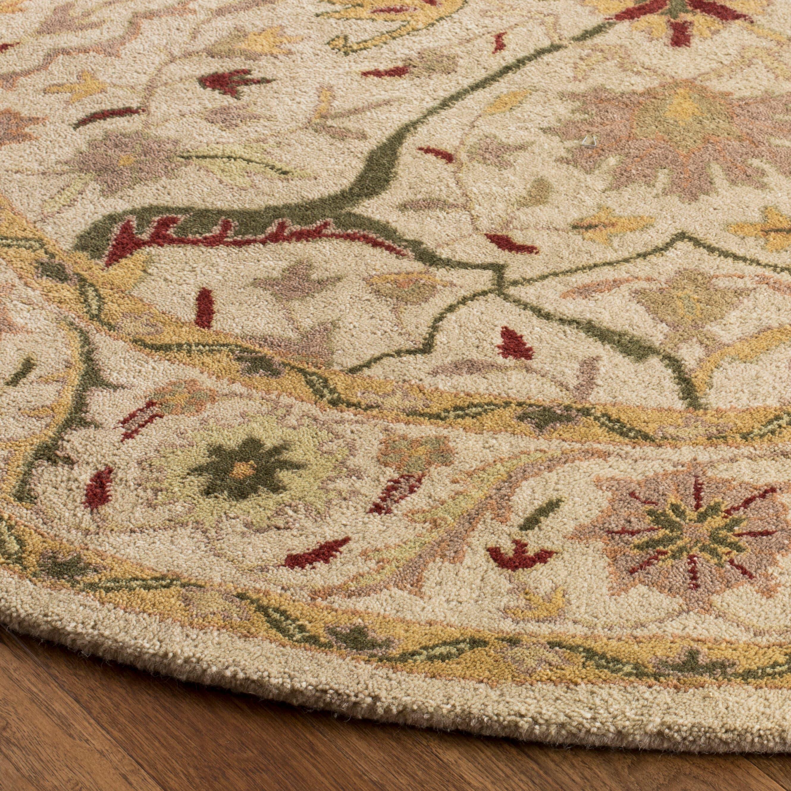 Antiquity AT14 Hand Tufted Indoor Area Rug - Ivory - 6' Round - Safavieh