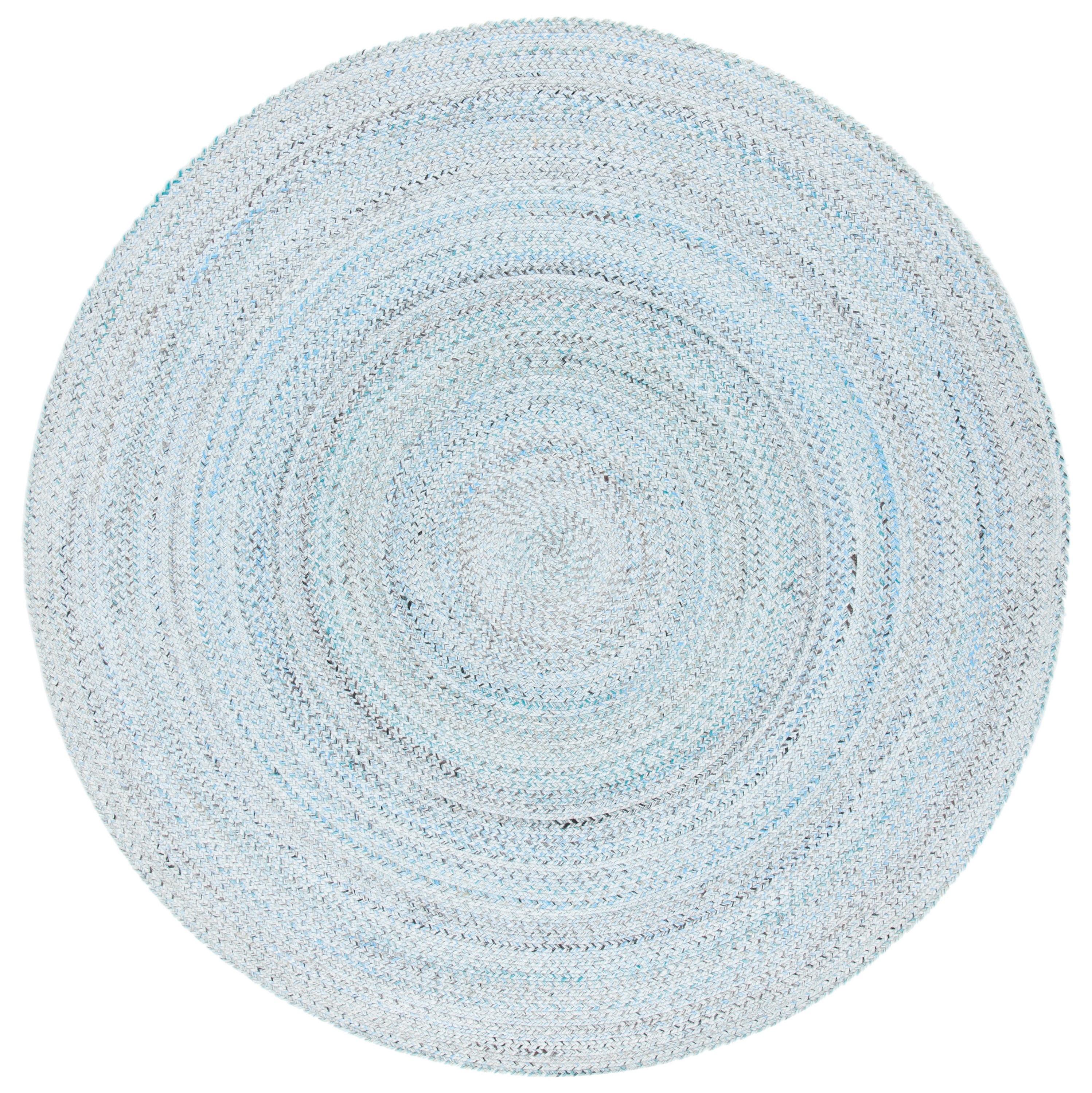 Braided BRD851 Hand Braided Area Rug - Blue/Grey - 6' Round - Safavieh.