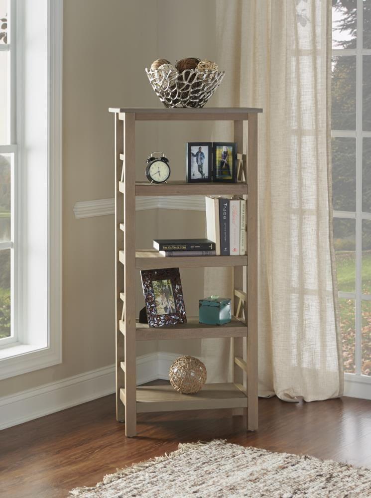 54.45" Original PT - Titian Transitional Solid Wood Display and Storage Bookshelf Driftwood - Linon