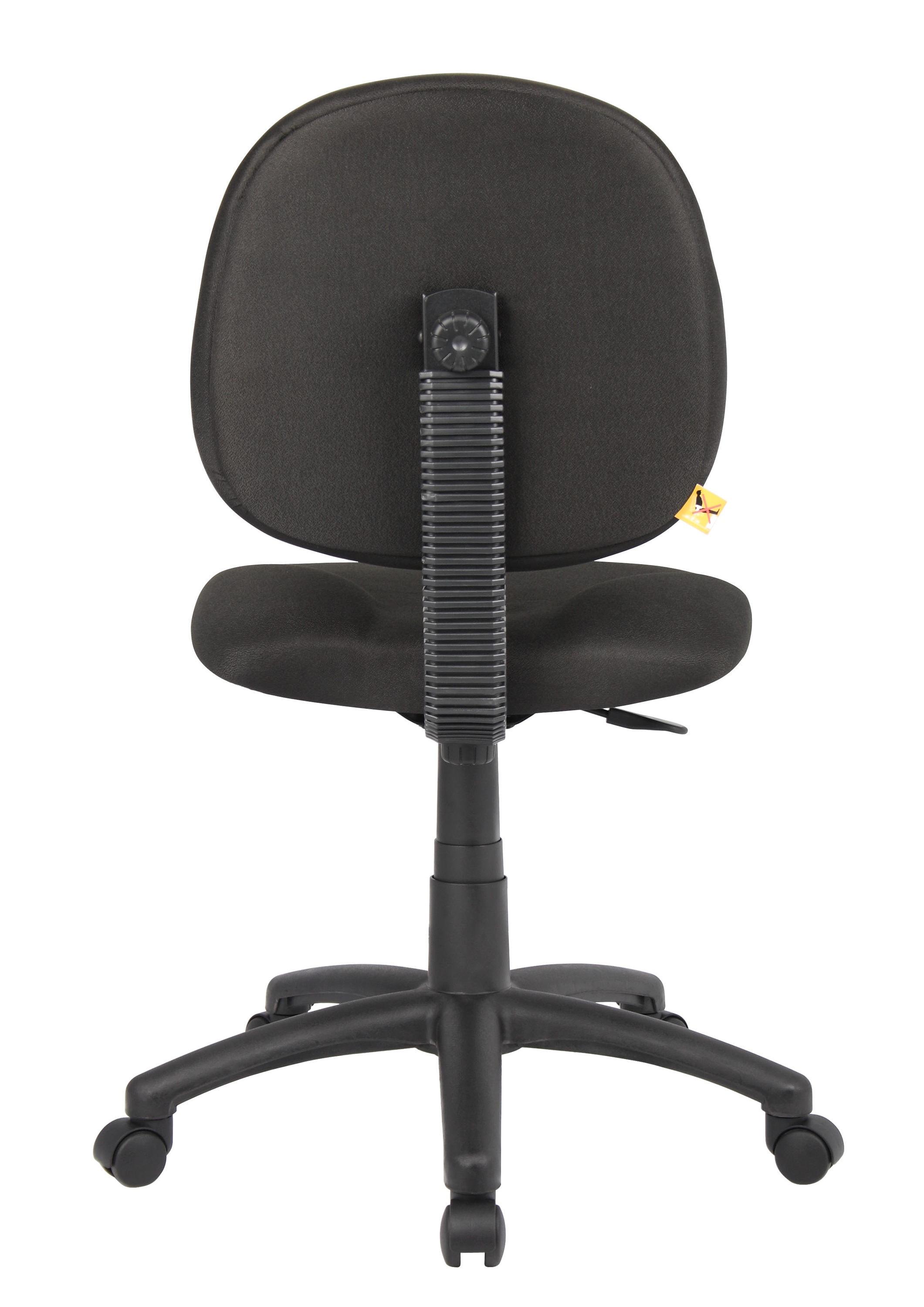 Boss Office Products Diamond Task Chair Black: Upholstered, Swivel, Adjustable Height, Metal Frame, Nylon Legs