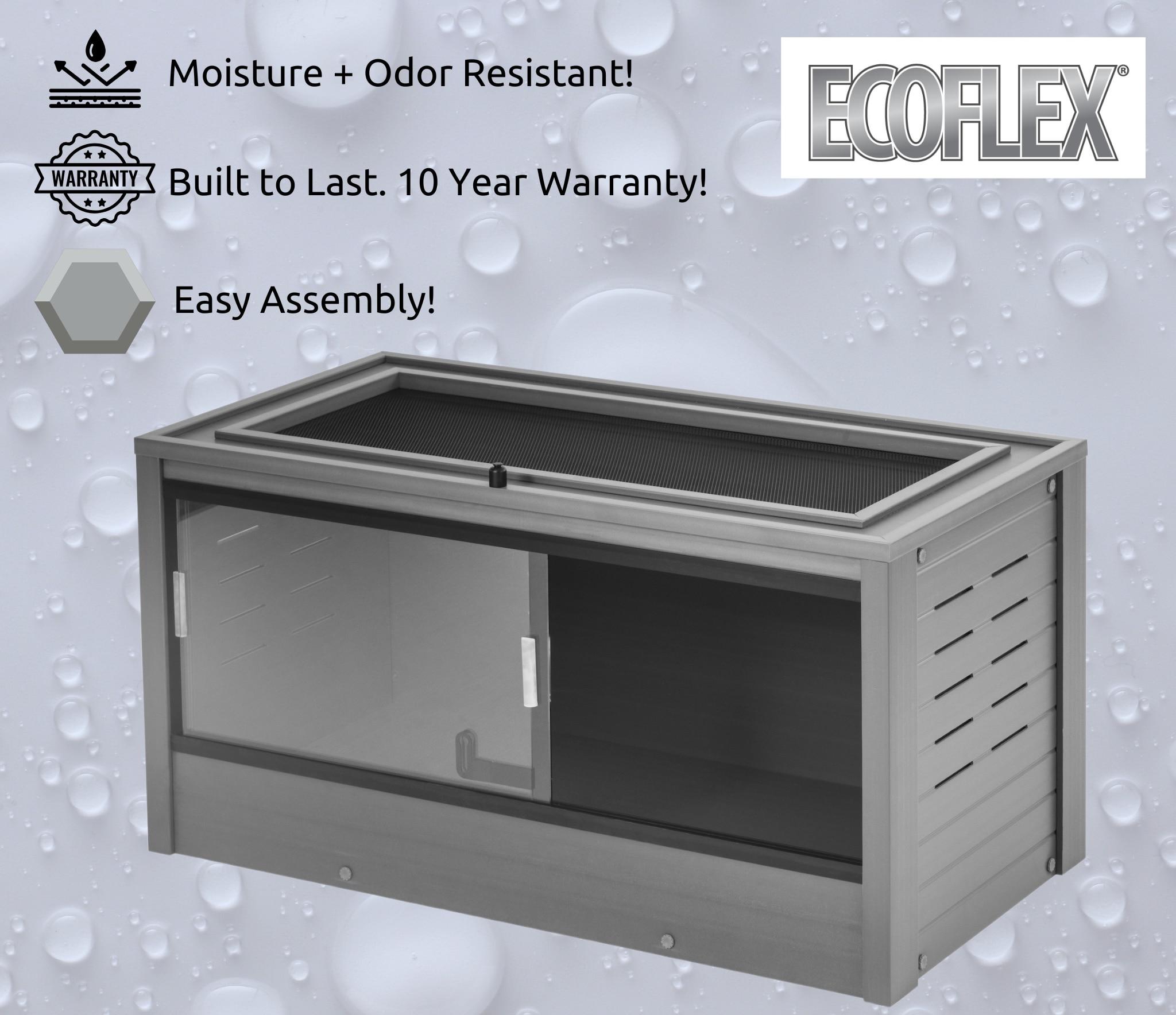 New Age Pet® ECOFLEX® 36 in. Mojave Reptile Terrarium Lounge - Durable Composite Habitat with Ventilated Side Panels, Removable Sliding Glass Doors and Mesh Screen Top for UV/Heat Lamp Setup