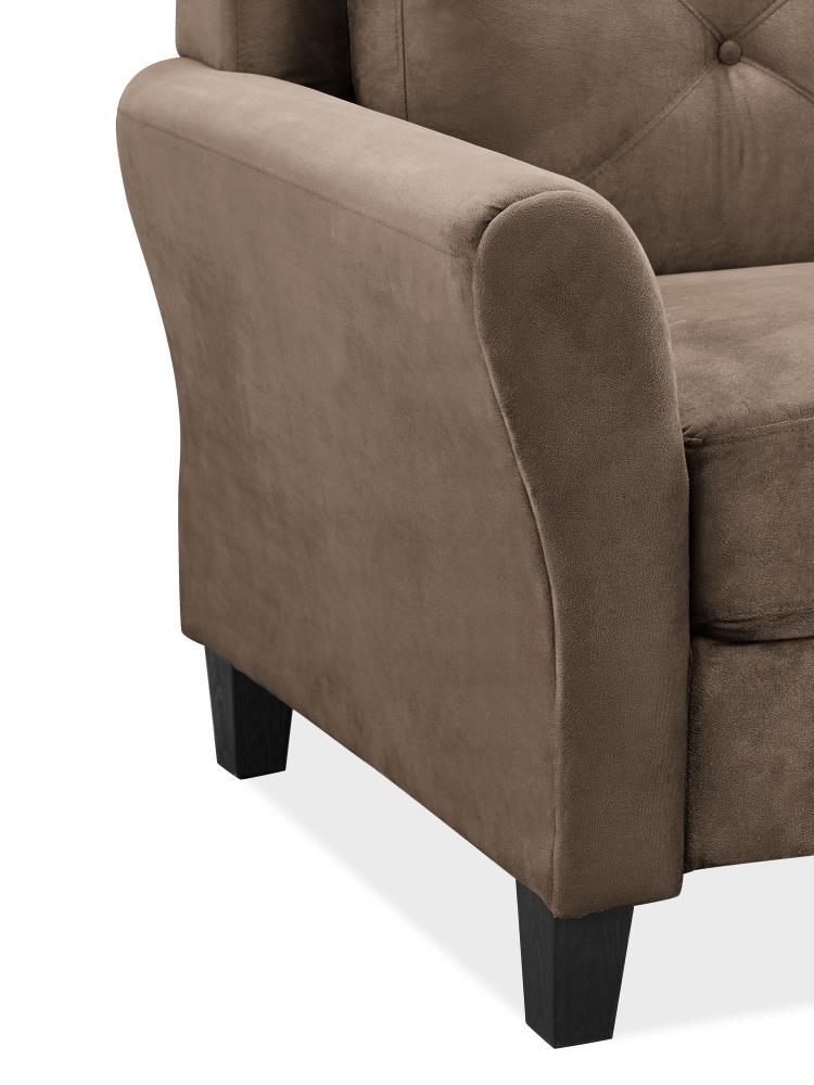 Harvard Brown Microfiber with Round Arm Chair