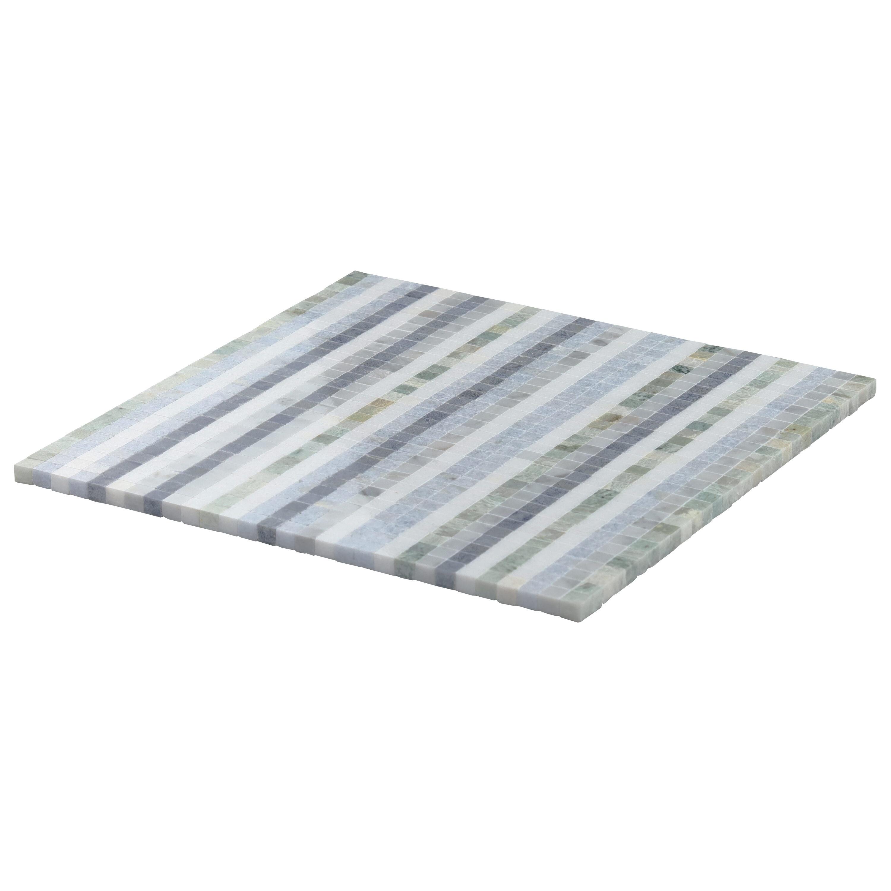Bond Tile Minute 12" x 12" Marble Grid Wall & Floor Tile