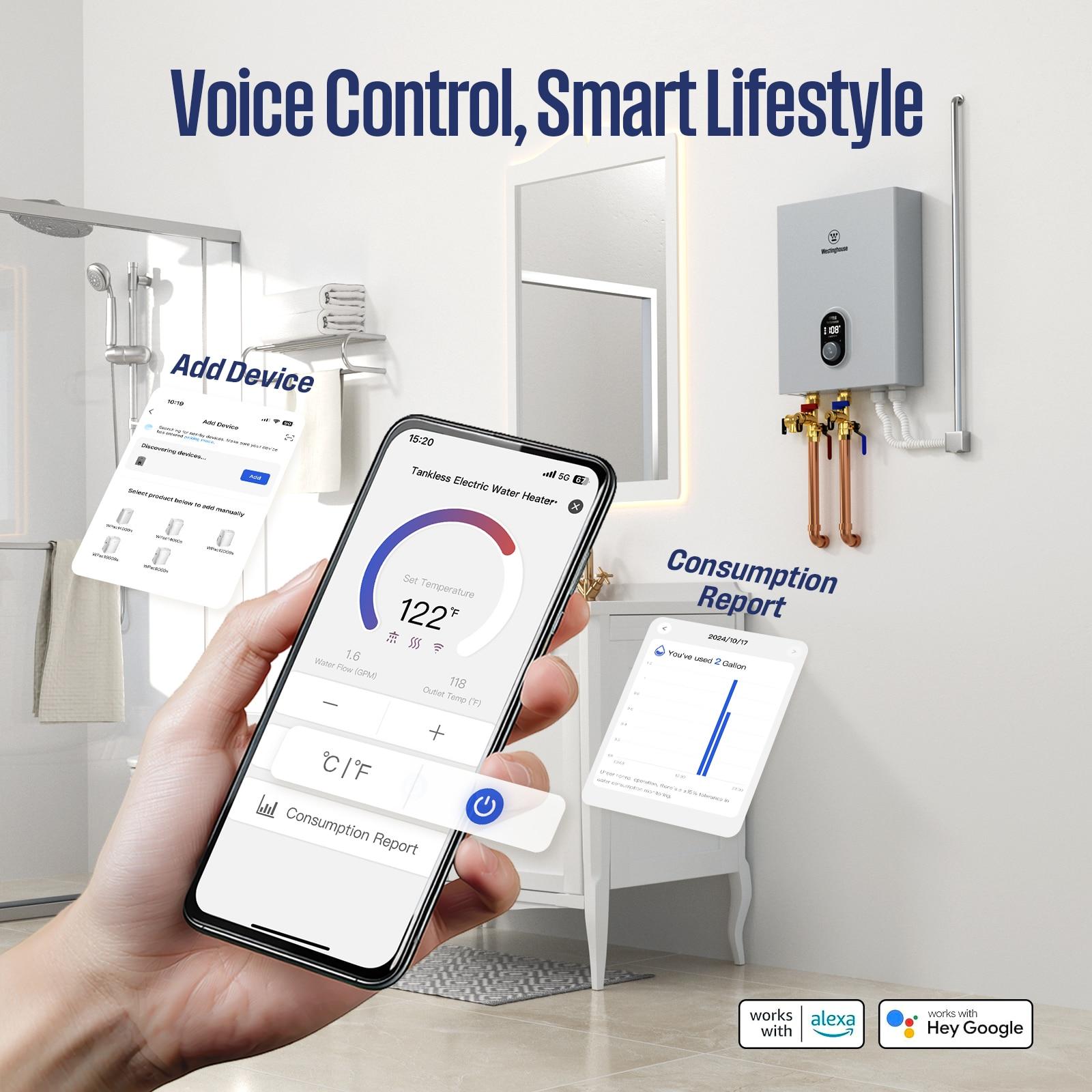 Westinghouse Apolo Performance 27 kW 6.3 GPM 240-Volt Smart WiFi Control Tankless Electric Water Heater