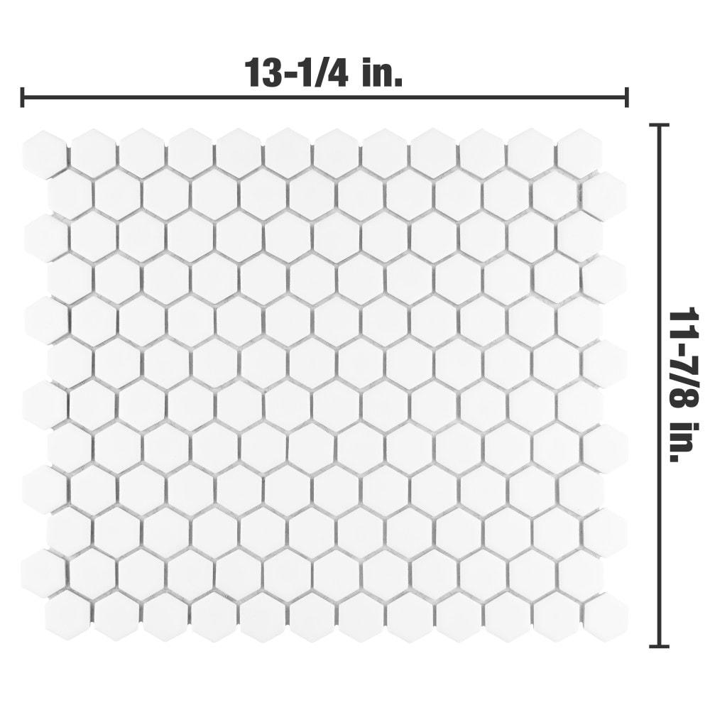 Hudson 1" Hex 11-7/8 " x 13-1/4 " Porcelain Mosaic Floor and Wall Tile