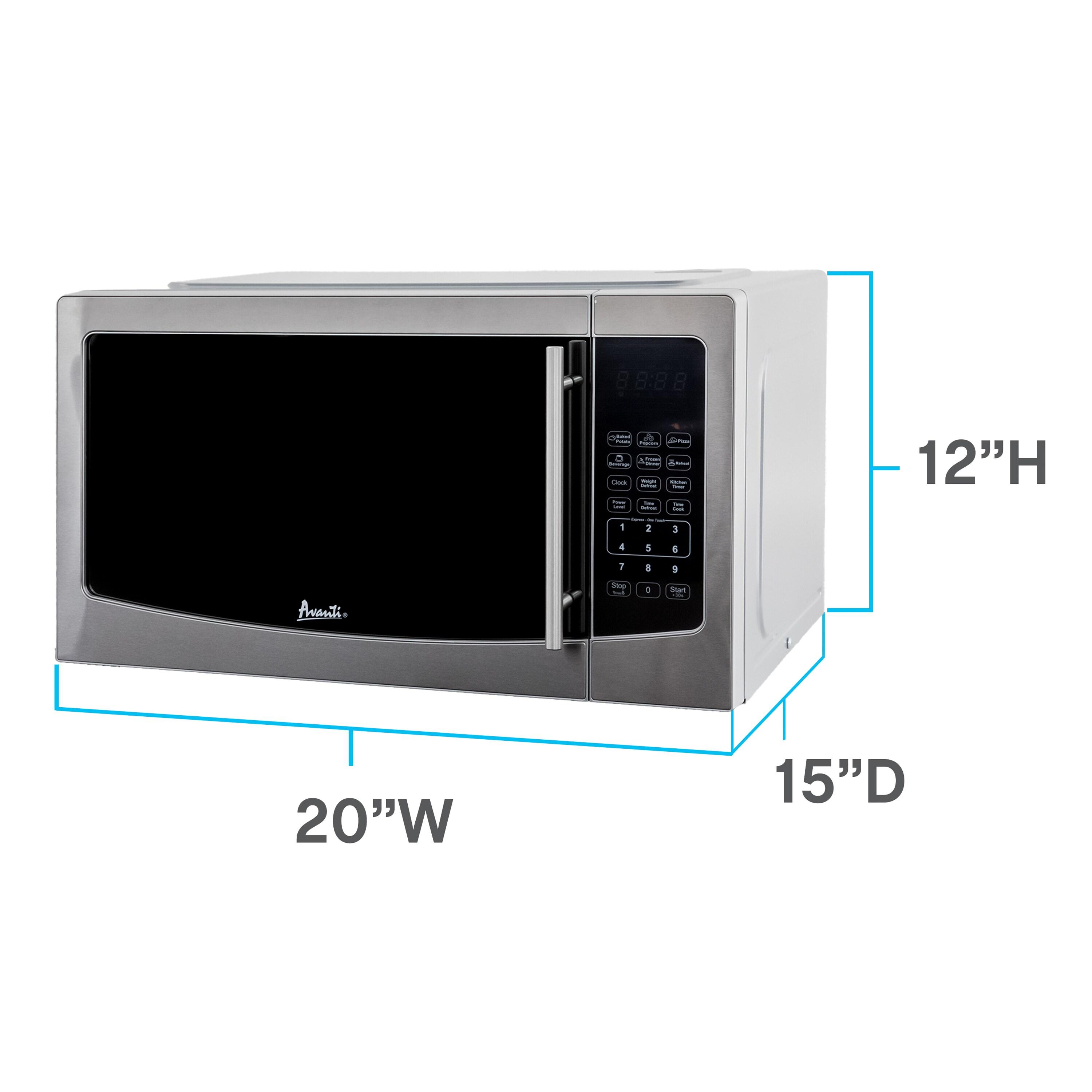 Avanti 1.1 cu. ft. Stainless Steel Microwave Oven, 1,000 W, Mirror-Finish