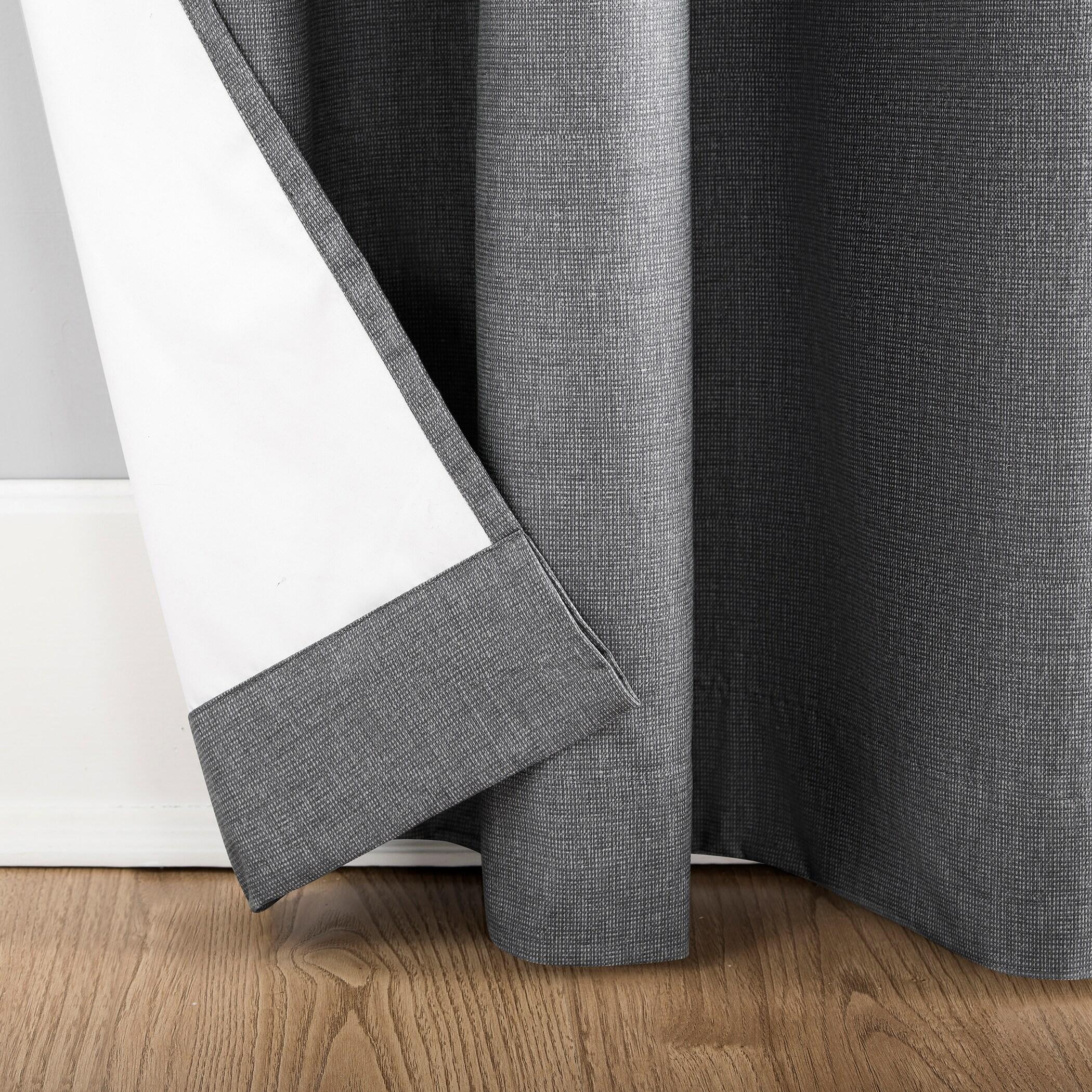 50"x63" Sun Zero 100% Blackout Duran Thermal Insulated Grommet Curtain Panel Gray: Energy Efficient Noise Reducing Drapes