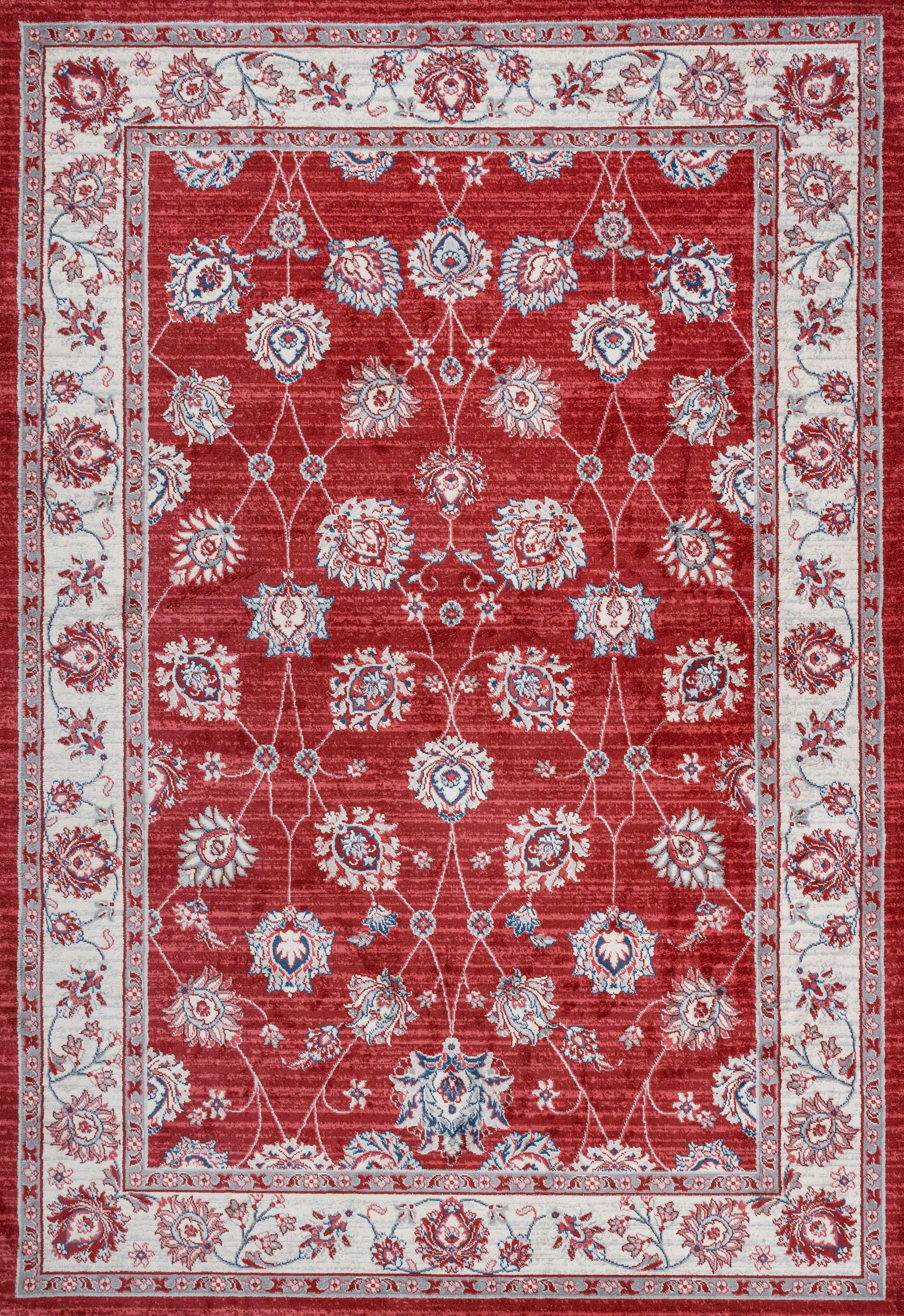 3' X 5' Modern Persian Vintage Moroccan Traditional Area Rug, Red/Ivory - JONATHAN Y