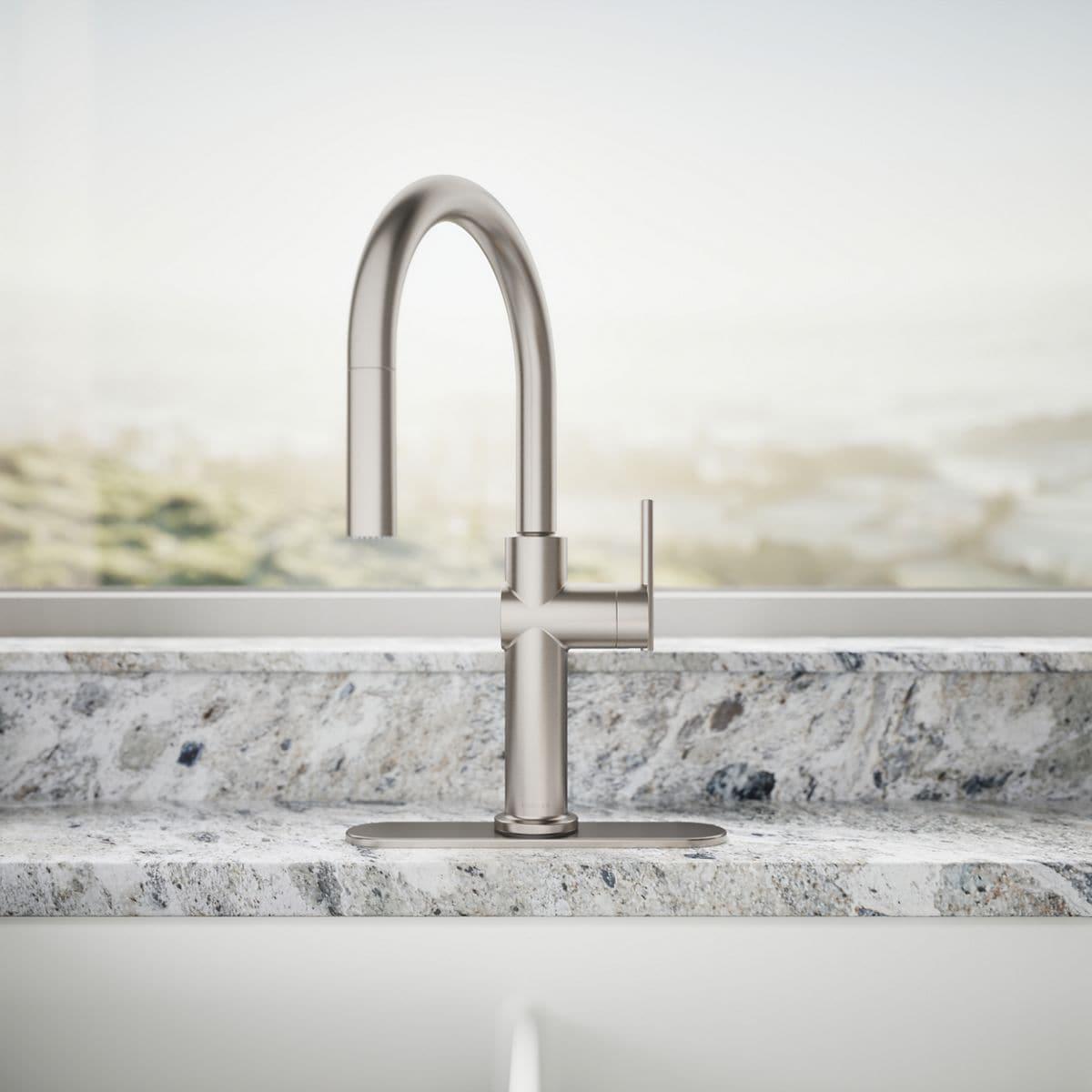 Kohler Crue Single Handle Pull Down Kitchen Faucet with Three-Function Pull Down Sprayer