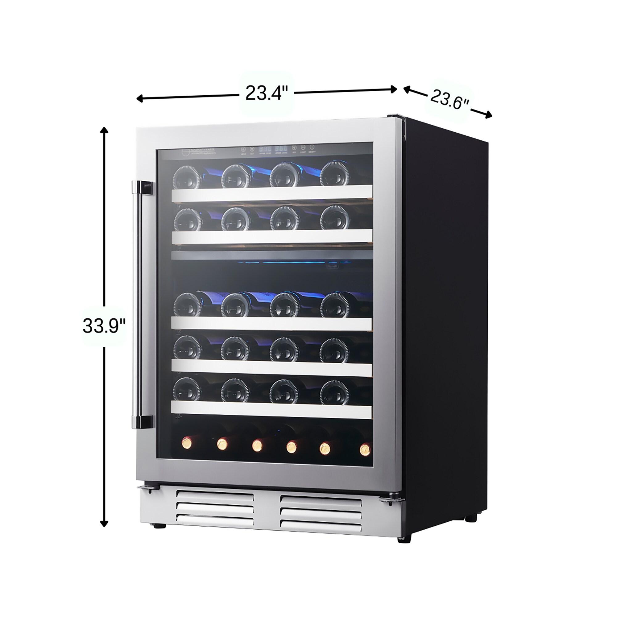 Equator Advanced Appliances Dual Zone 52-Bottle Free Standing/Built-in Wine Cooler Stainless 110V