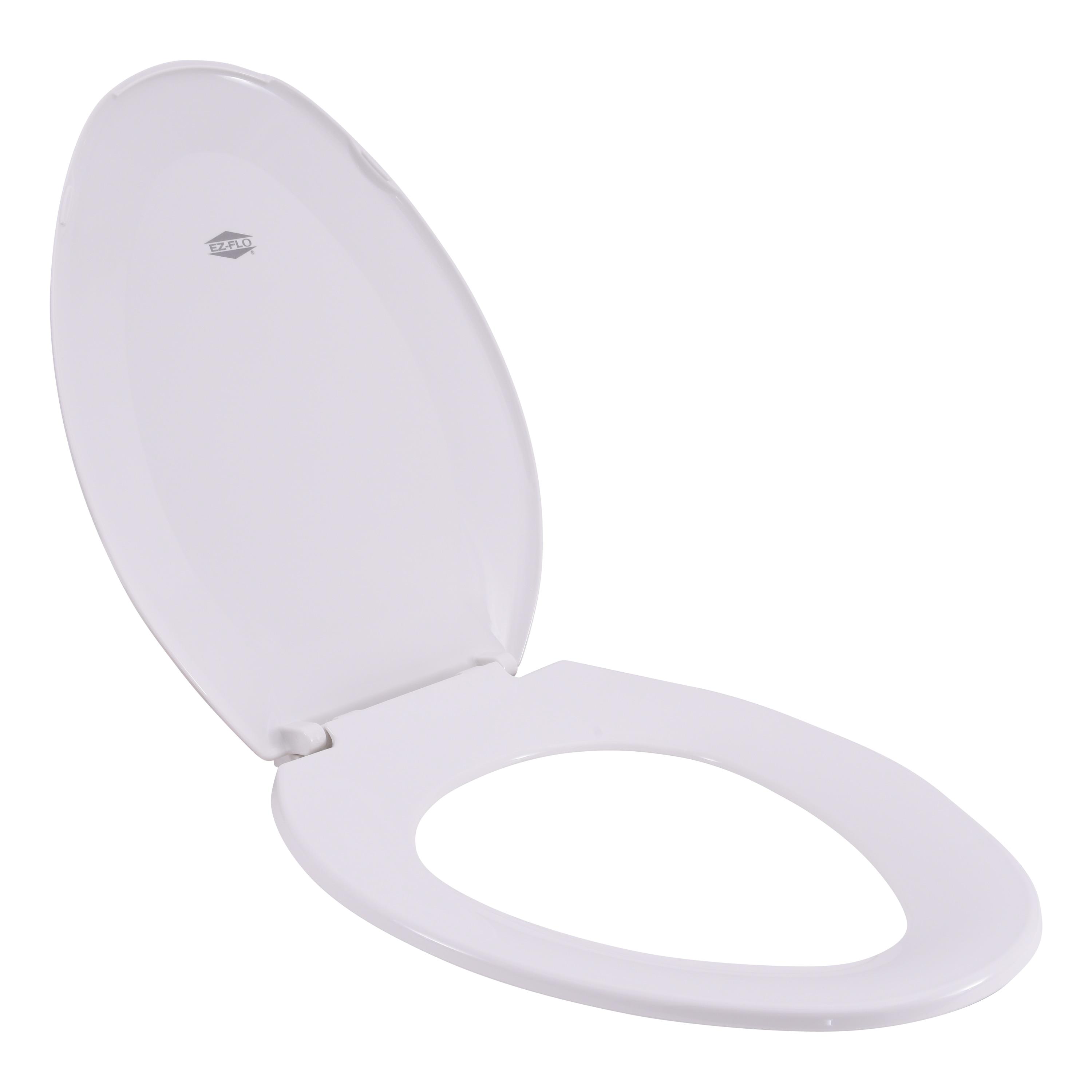 EZ-FLO 65903 Elongated Plastic Toilet Seat with Lid, White