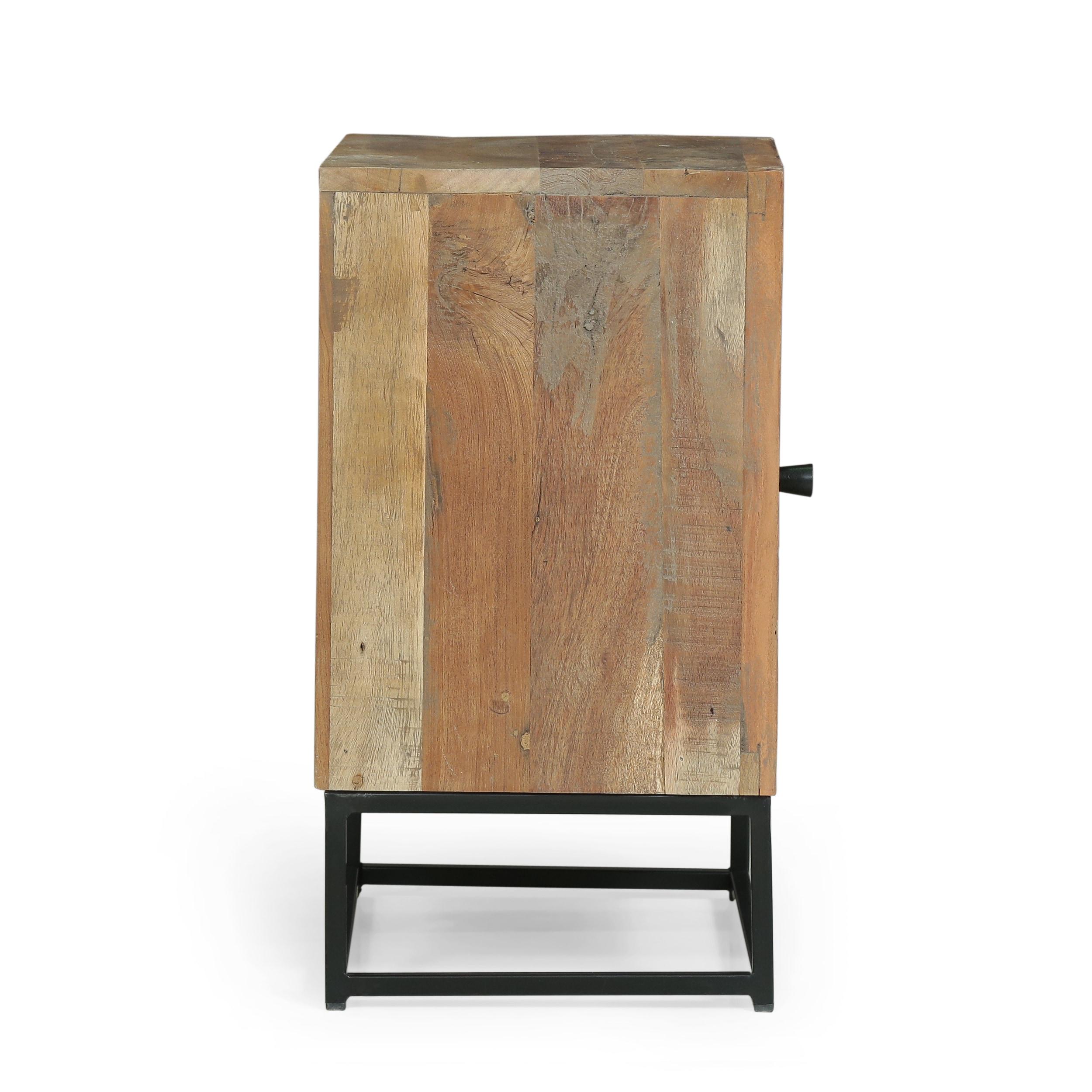 GDF Studio Temur Boho Wooden Night Stand, Natural