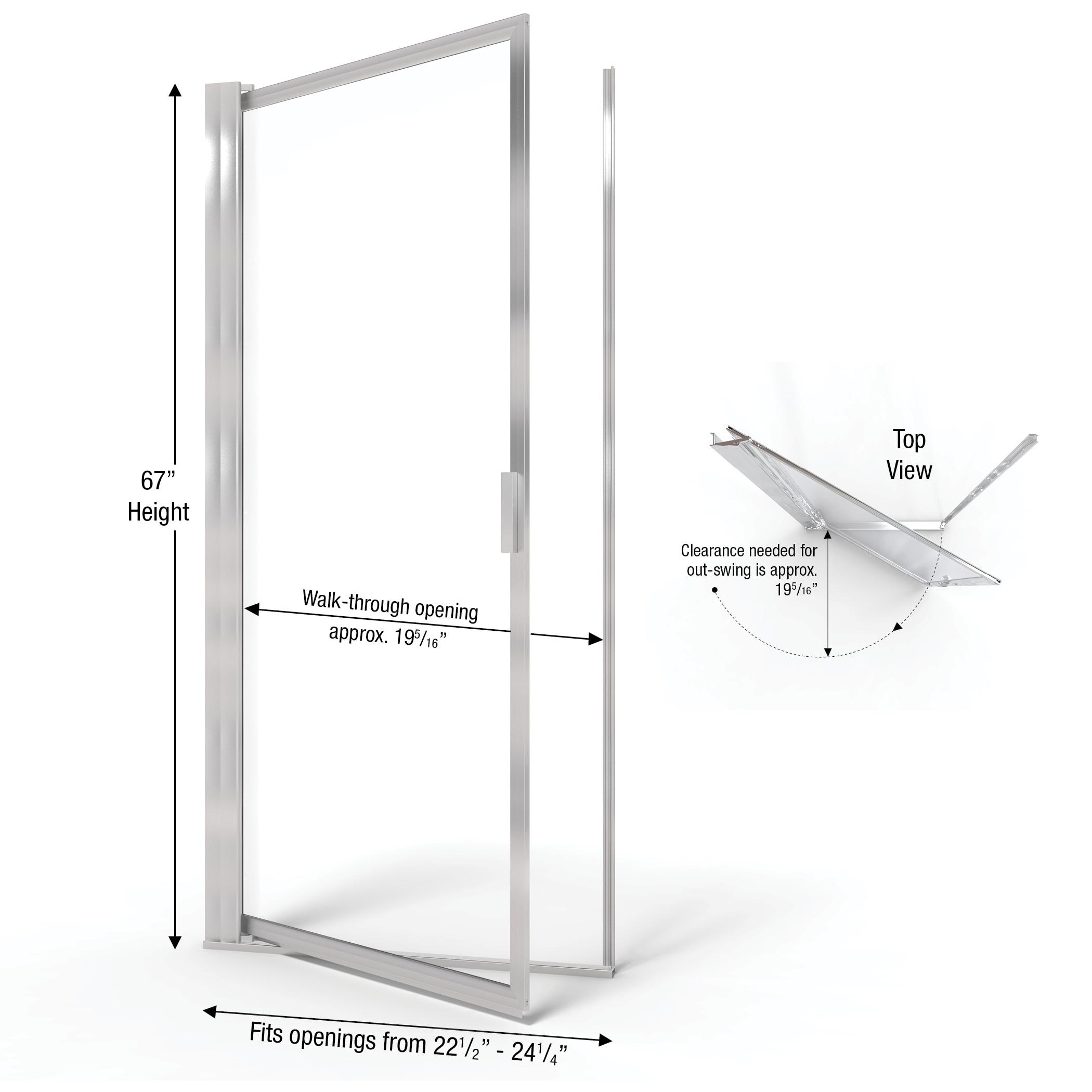 Sopora 24.5" x 67" Pivot Framed Shower Door