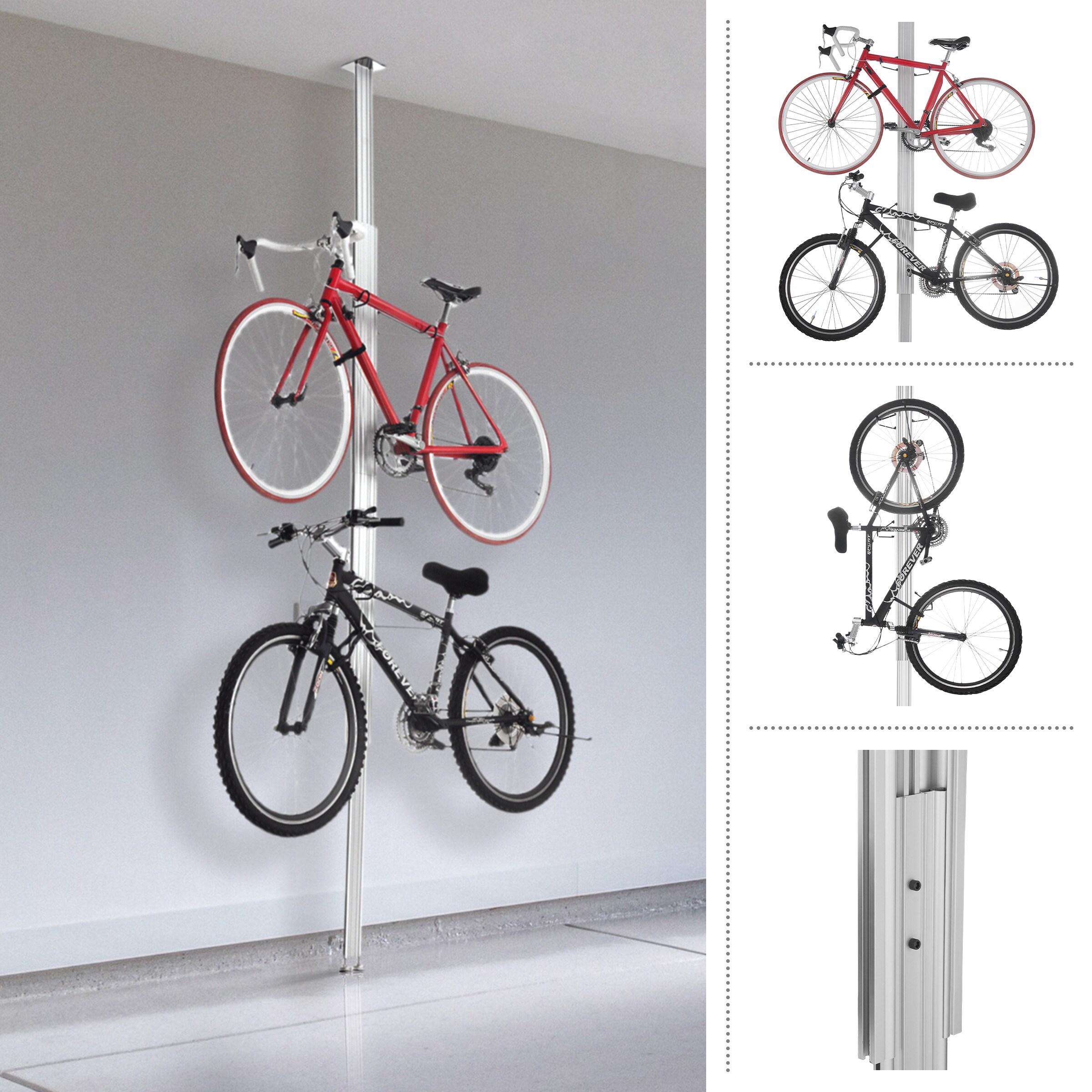 Leisure Sports Aluminum Bike Storage Rack with Tension Mount for Two Bicycles