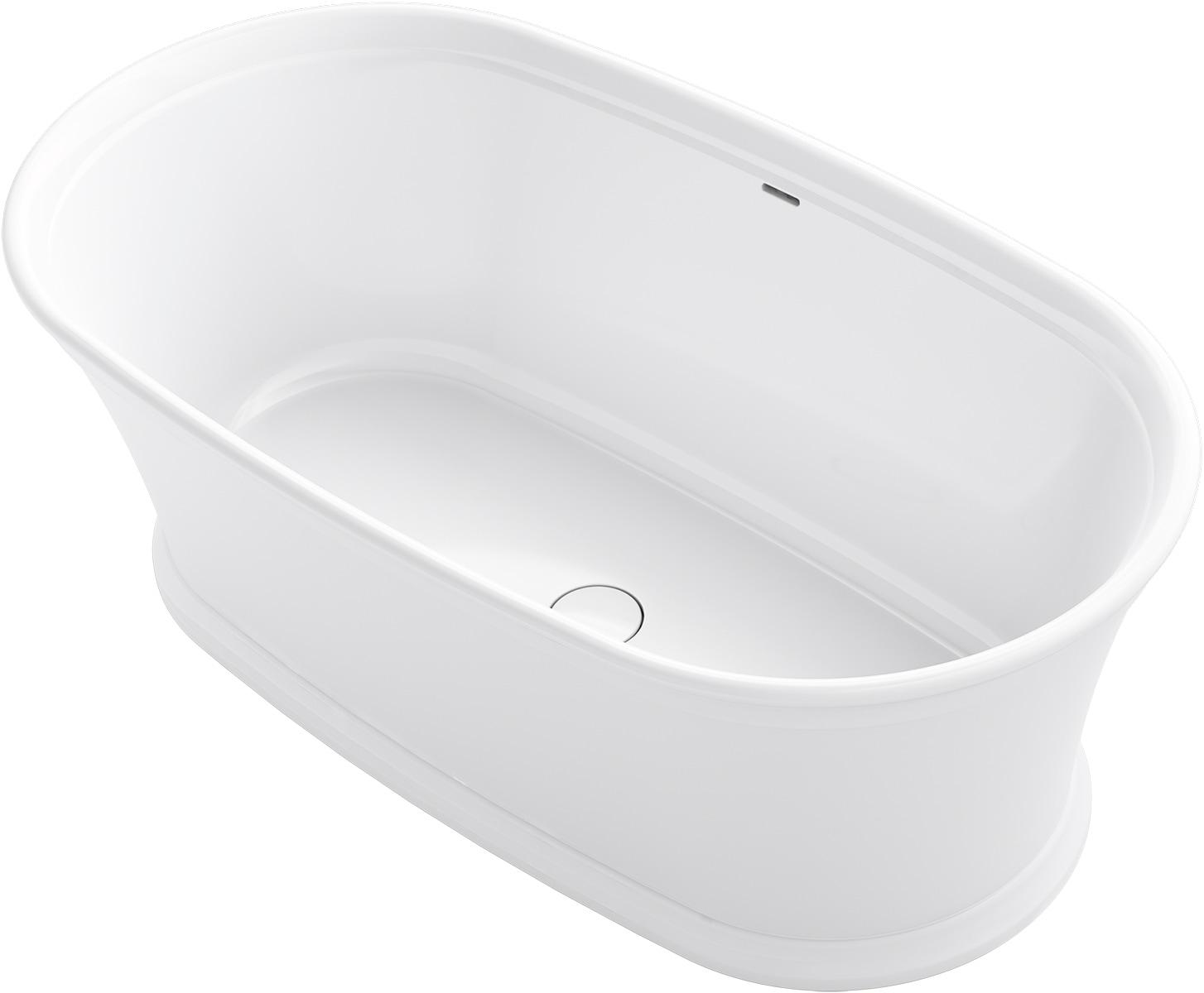 Memoirs® 60" x 34" Freestanding Soaking Bathtub with Slotted Overflow and Center Toe-Tap Drain