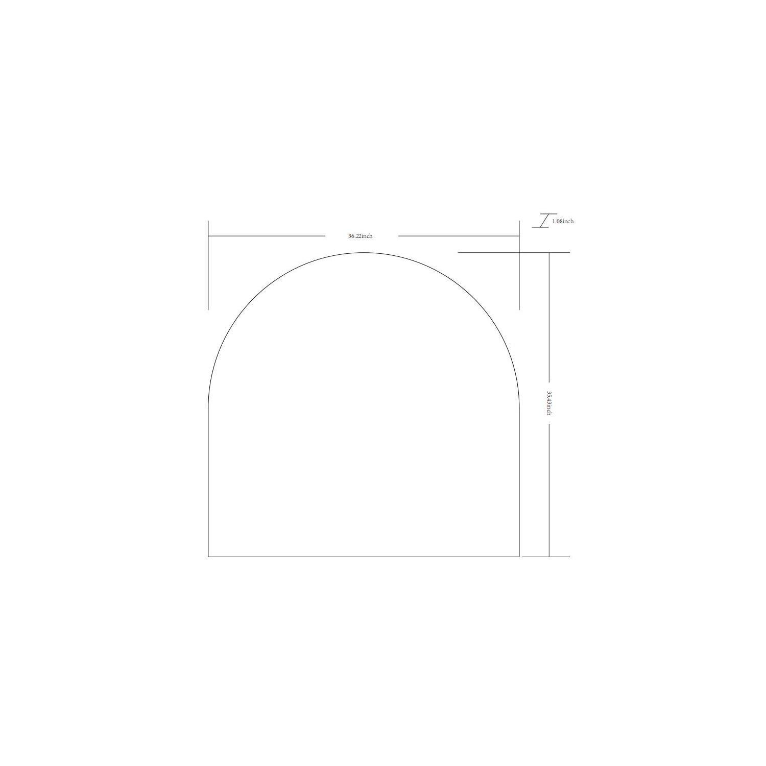 Luxurious Gold & Silver Brushed Metal Arched Mirror 36x35"