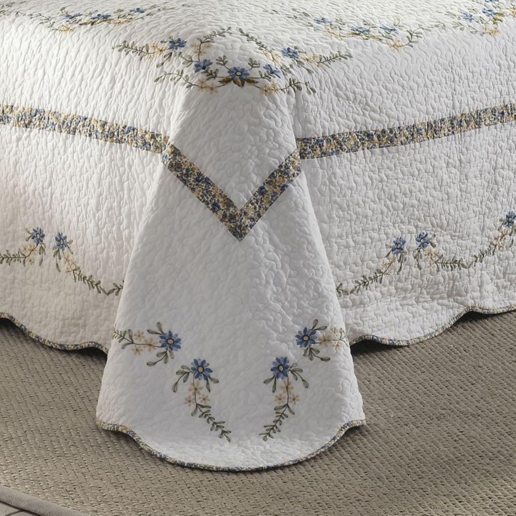 Modern Heirloom Heather Floral Embroidered Single Bedspread & Reviews | Wayfair