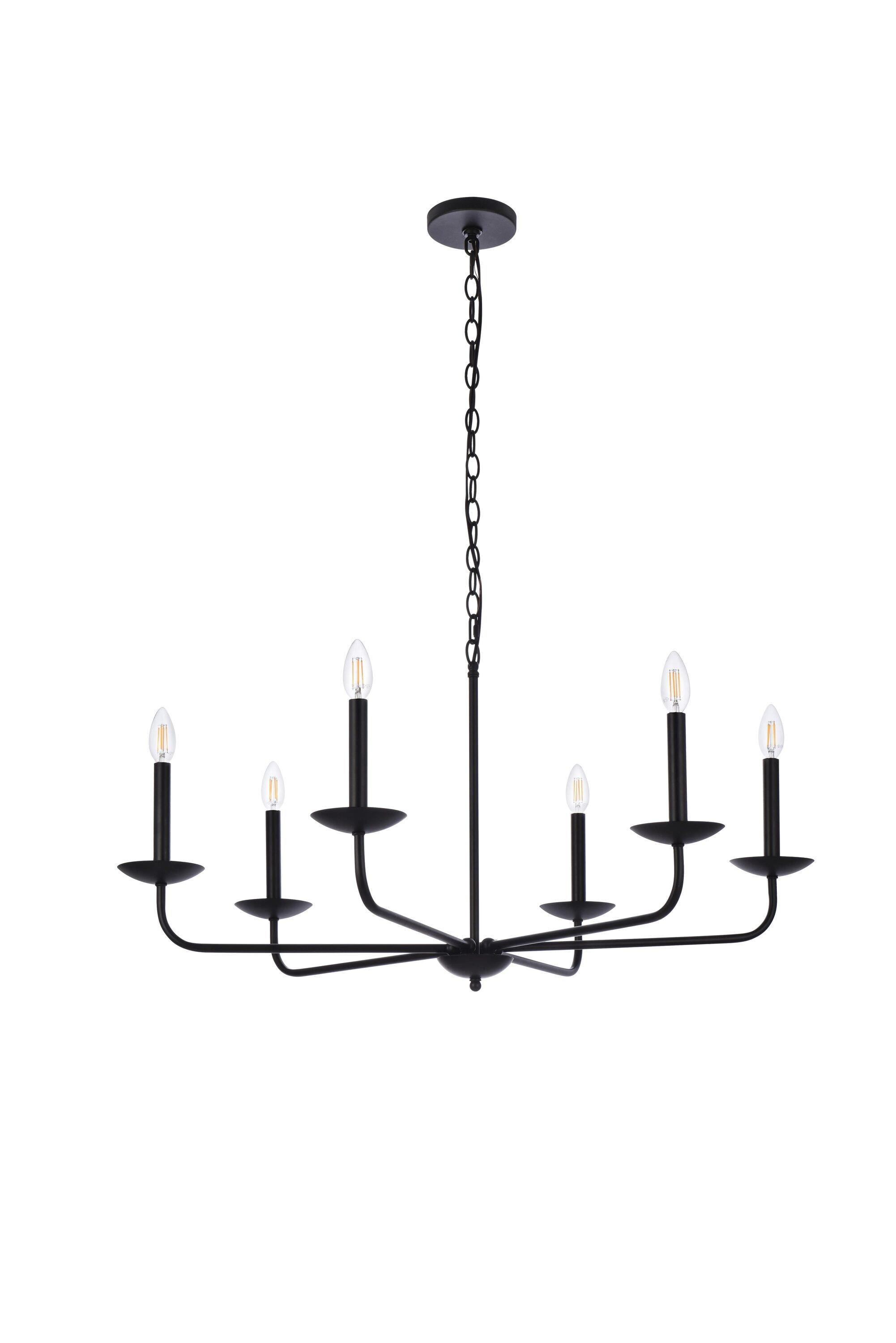 Elegant Lighting Cohen 36 inch pendant in black
