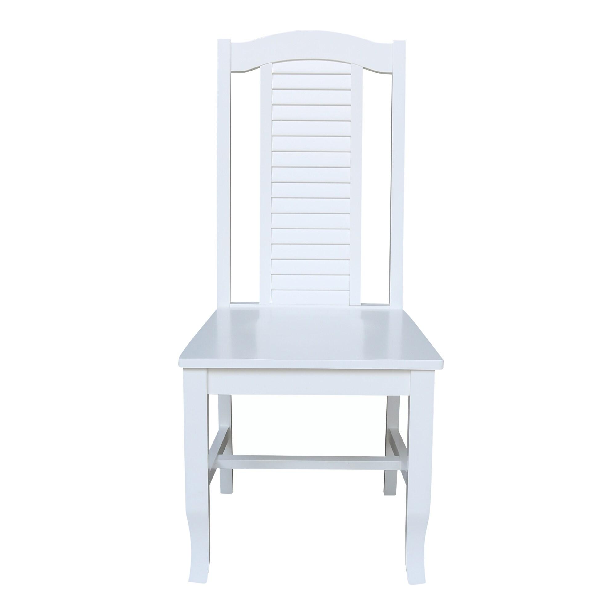 Seaside Solid Wood Chairs in White - Set of 2