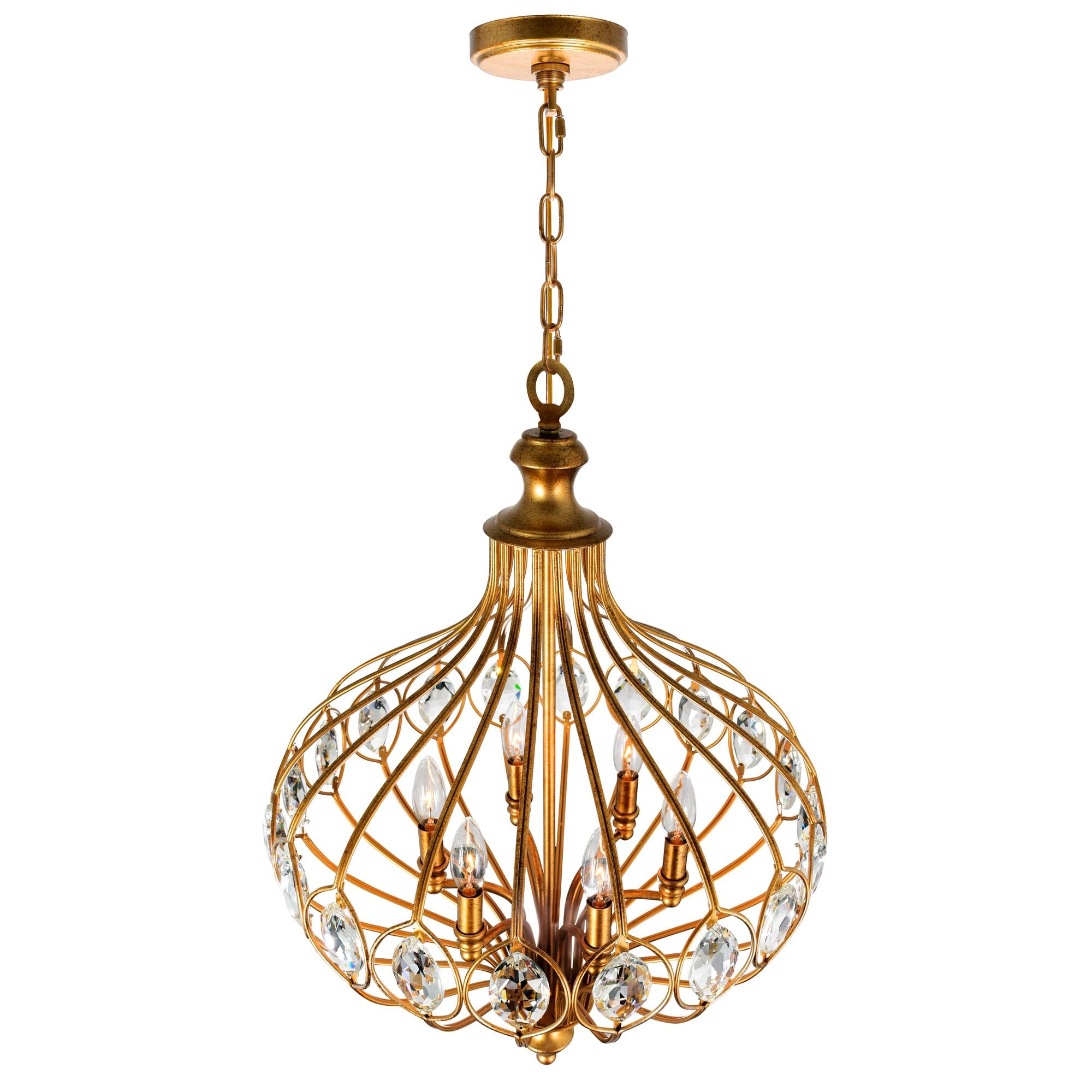 CWI Lighting Altair 6 Light Traditional Metal Chandelier in Antique Bronze