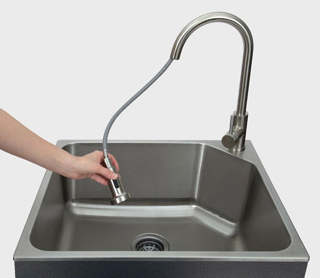 All-In-One 24.1" L x 21.3" W Free Standing Laundry Sink with Faucet