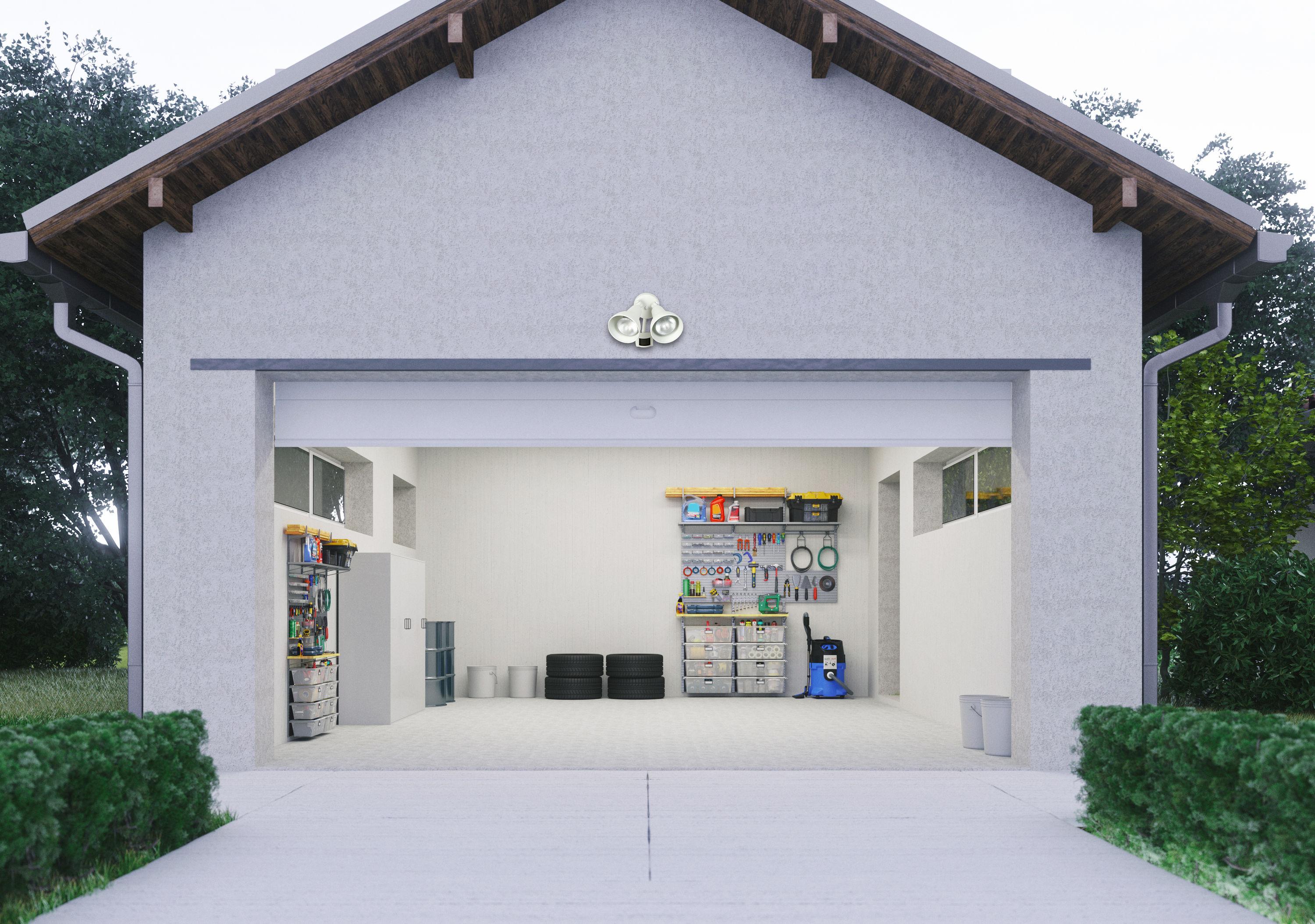 Craftmade 2 - Head Hardwired Outdoor Security Flood Light with Motion Sensor