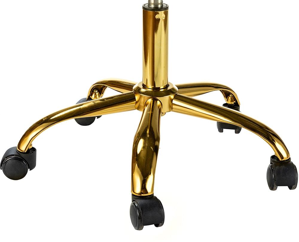 Navy Velvet Swivel Office Chair with Gold Legs, Adjustable Height Rolling Desk Chair for Vanity