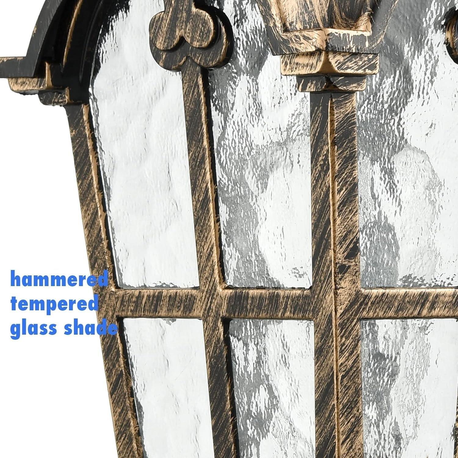 Claxy Bronze Outdoor Wall Lantern Sconce with Water Glass Shade