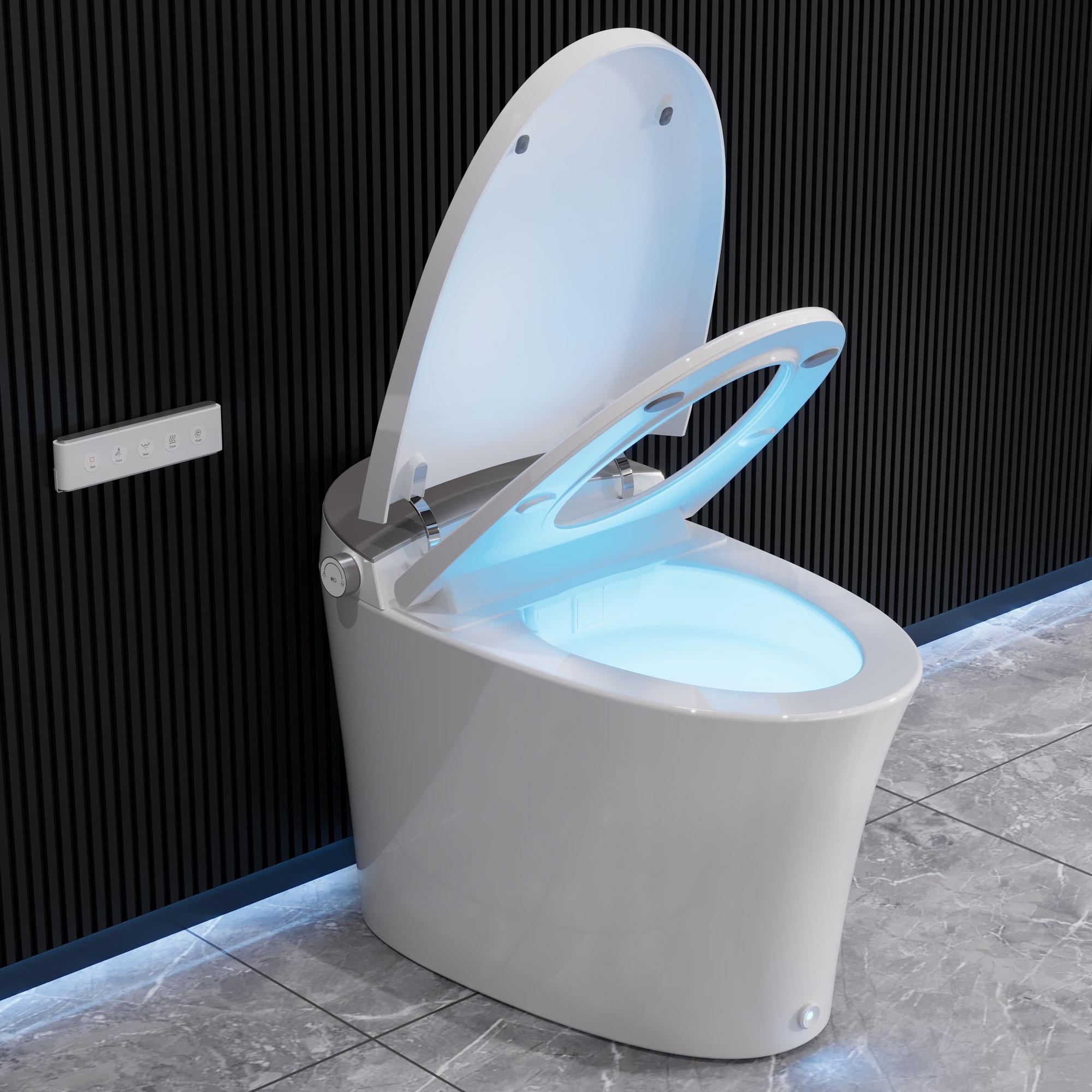 DeerValley DV-1S0150-V3 Smart Bidet Toilet Elongated, Auto Open/Close Lid, Seat Heat, Foot Kick & Blackout Flush, Premium