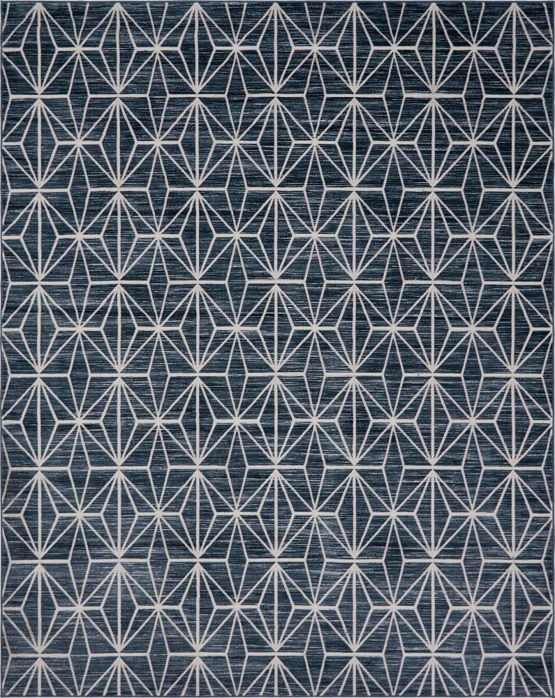 Jill Zarin Uptown Collection Area Rug - Fifth Avenue (8'  x 10' Rectangle Navy Blue/Ivory)