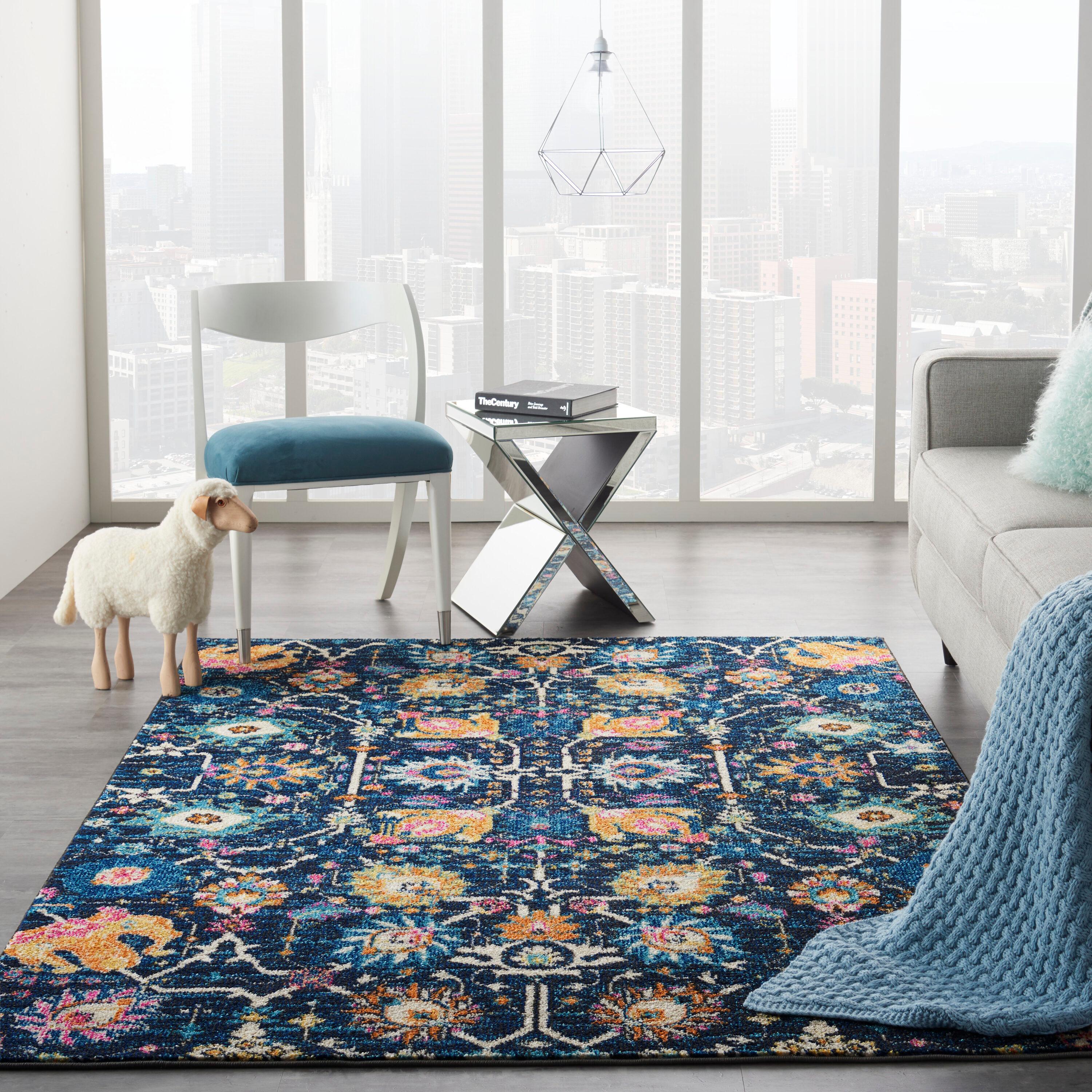 Nourison Passion Bohemian Indoor Rug Navy 5'3" x 7'3"