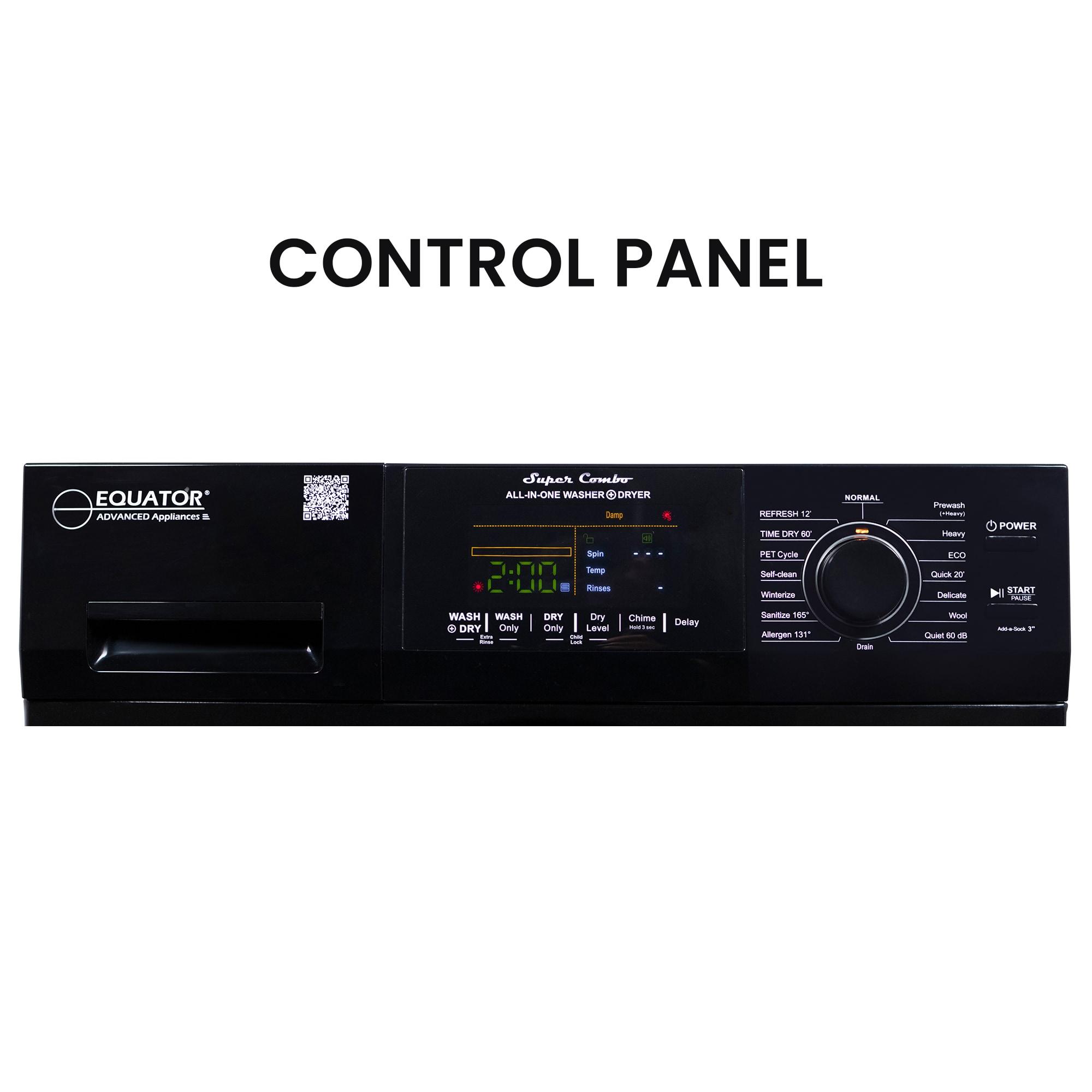 All-in-one Washer Dryer CONVERTIBLE PET Sanitize Cycle 15 lbs 1400RPM+Pedestal