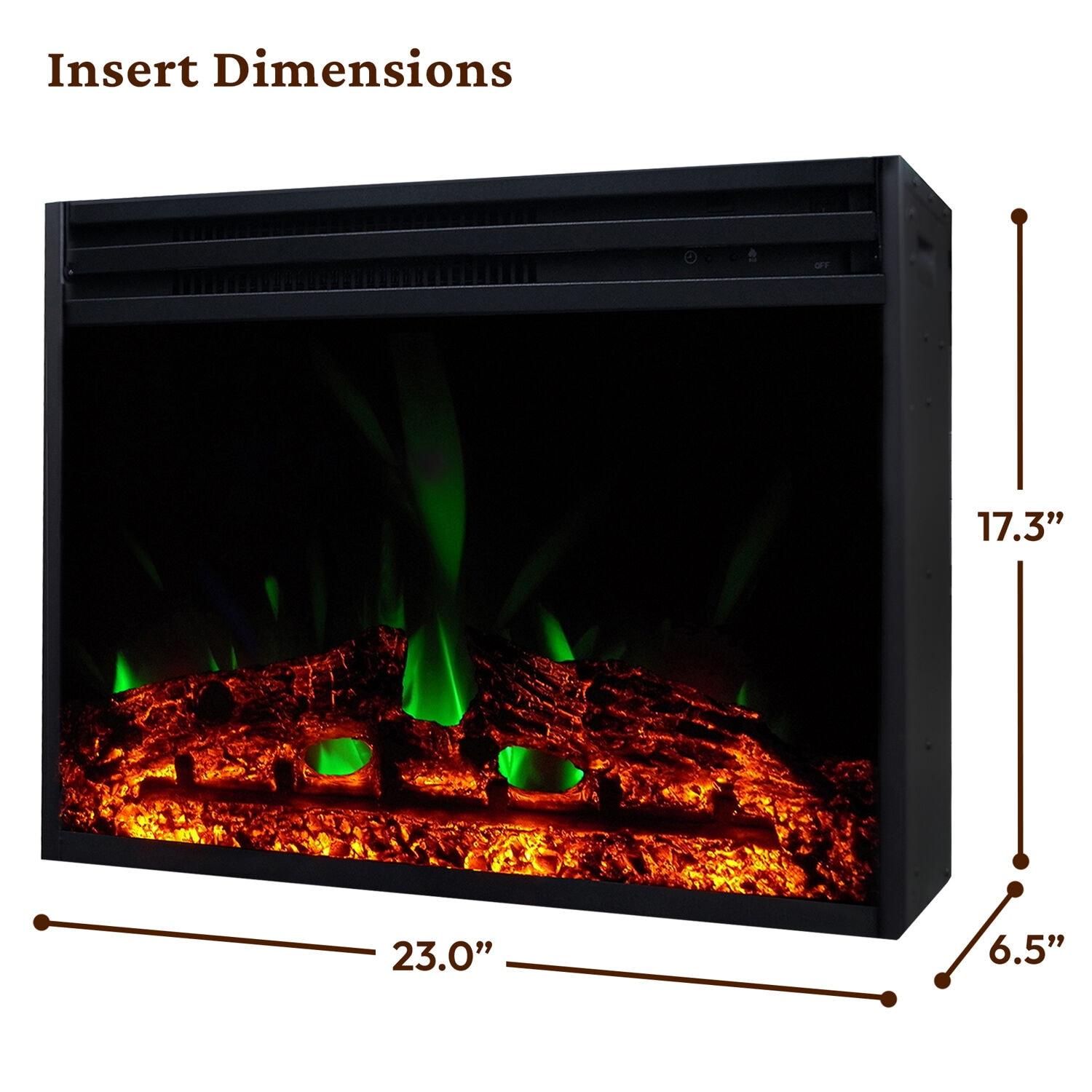Cambridge Seville Electric Fireplace Heater with 47-In. Walnut TV Stand, Enhanced Log Display, Multi-Color Flames, and Remote Control