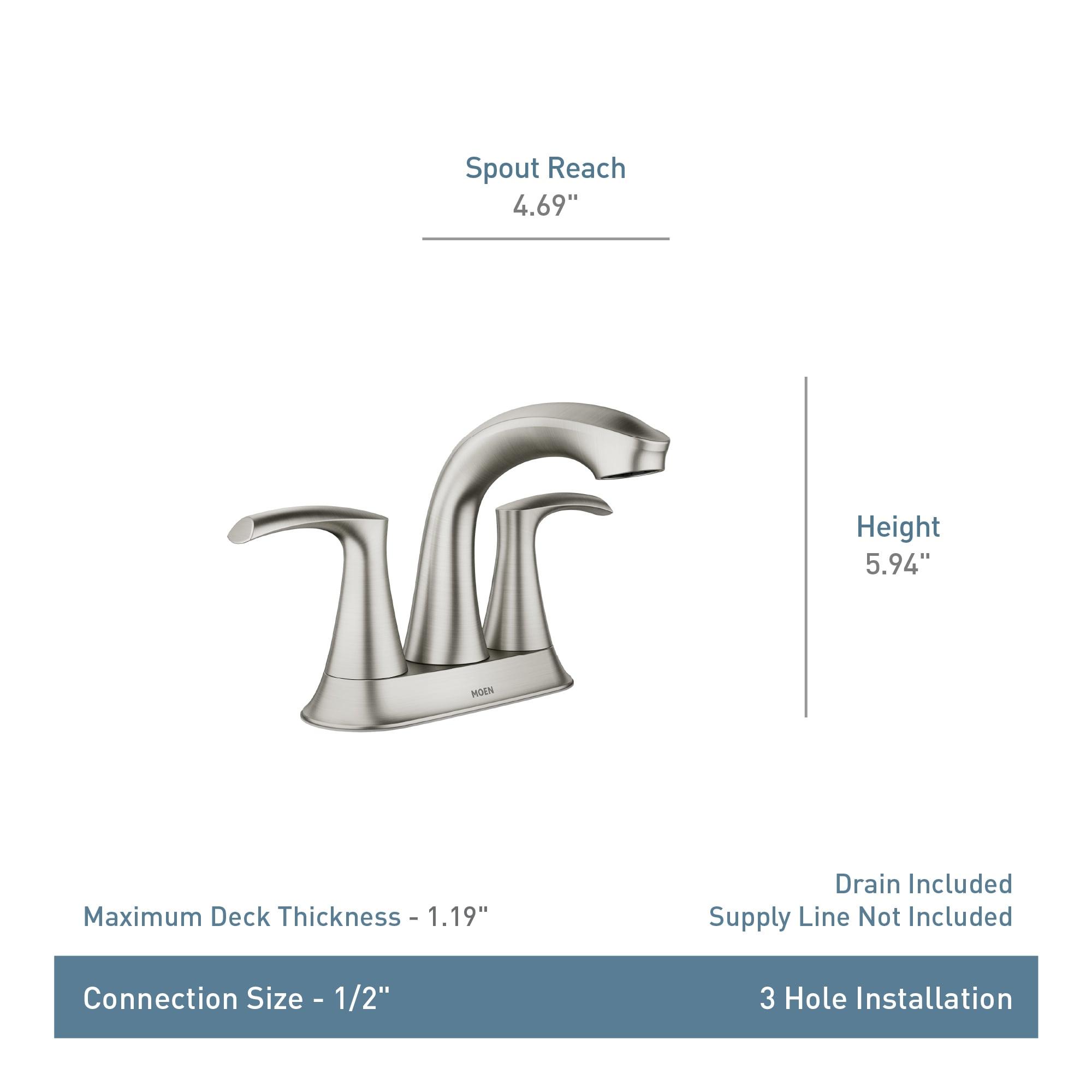 Moen Graeden Chrome 4-in centerset 2-handle WaterSense High-arc Commercial/Residential Handle Bathroom Sink Faucet with Drain