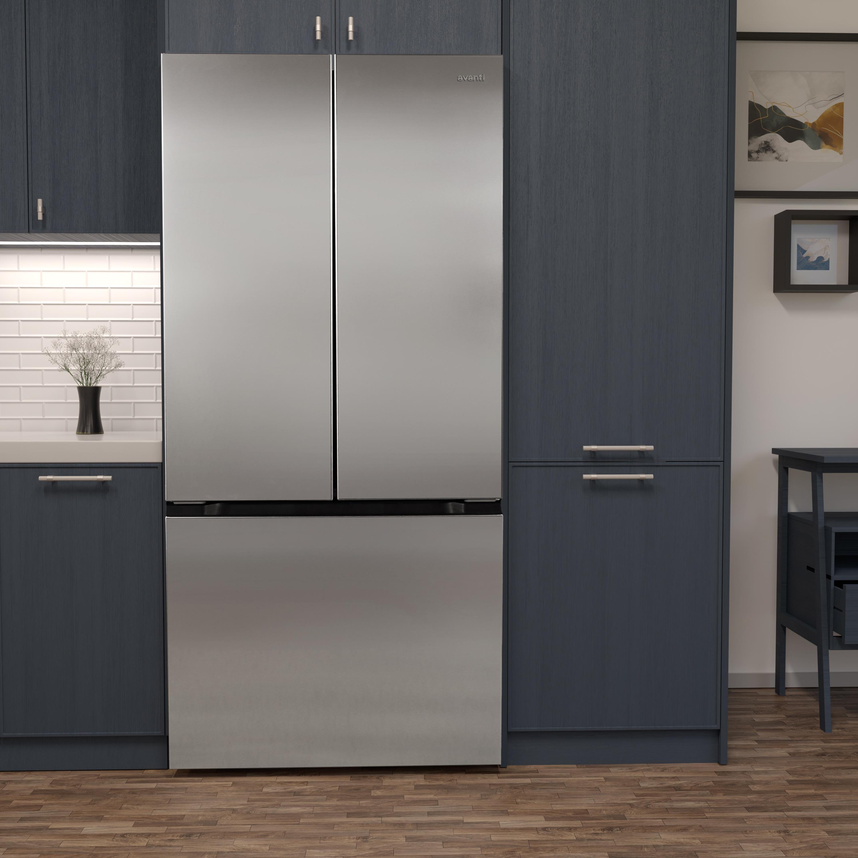 Avanti Frost Free French Door Refrigerator​, 17.5 Cu. Ft., in Stainless Steel (FFFDS175L3S)