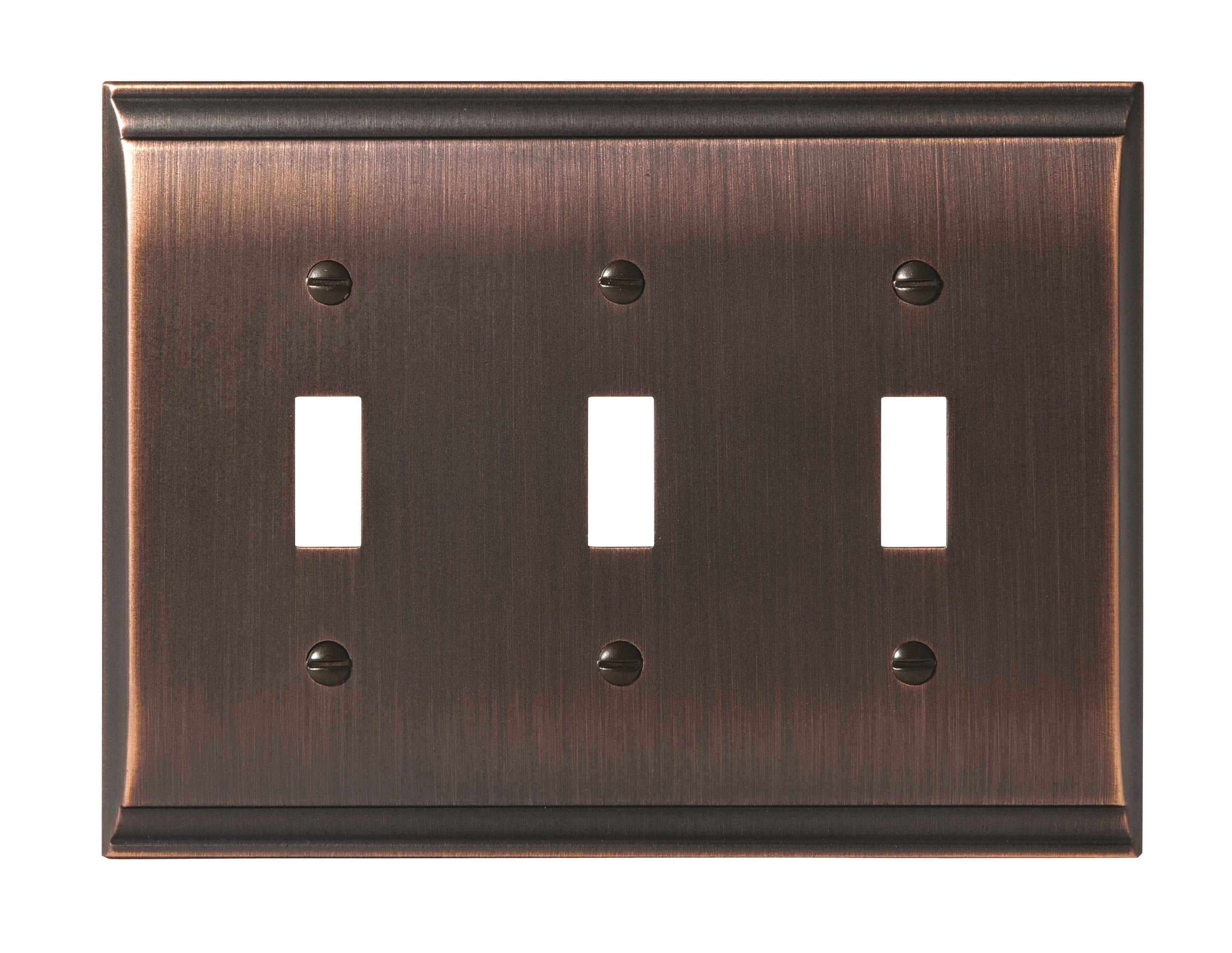 Amerock Candler 3 Toggle Oil-Rubbed Bronze Wall Plate