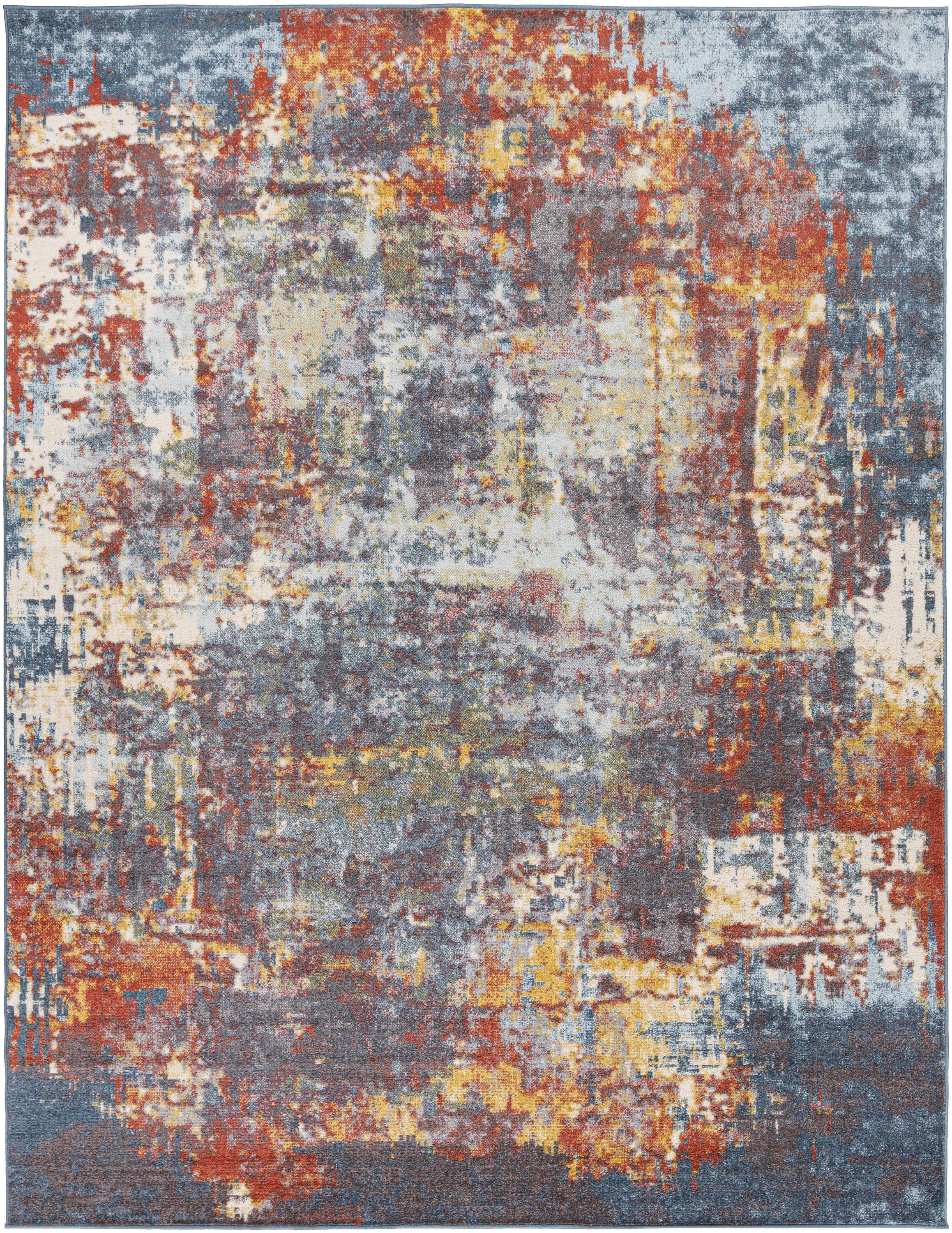Livabliss 7'10"x10'3" Strata Modern Rugs Blue: Traditional Abstract Indoor Rectangle, Stain & Fade-Resistant