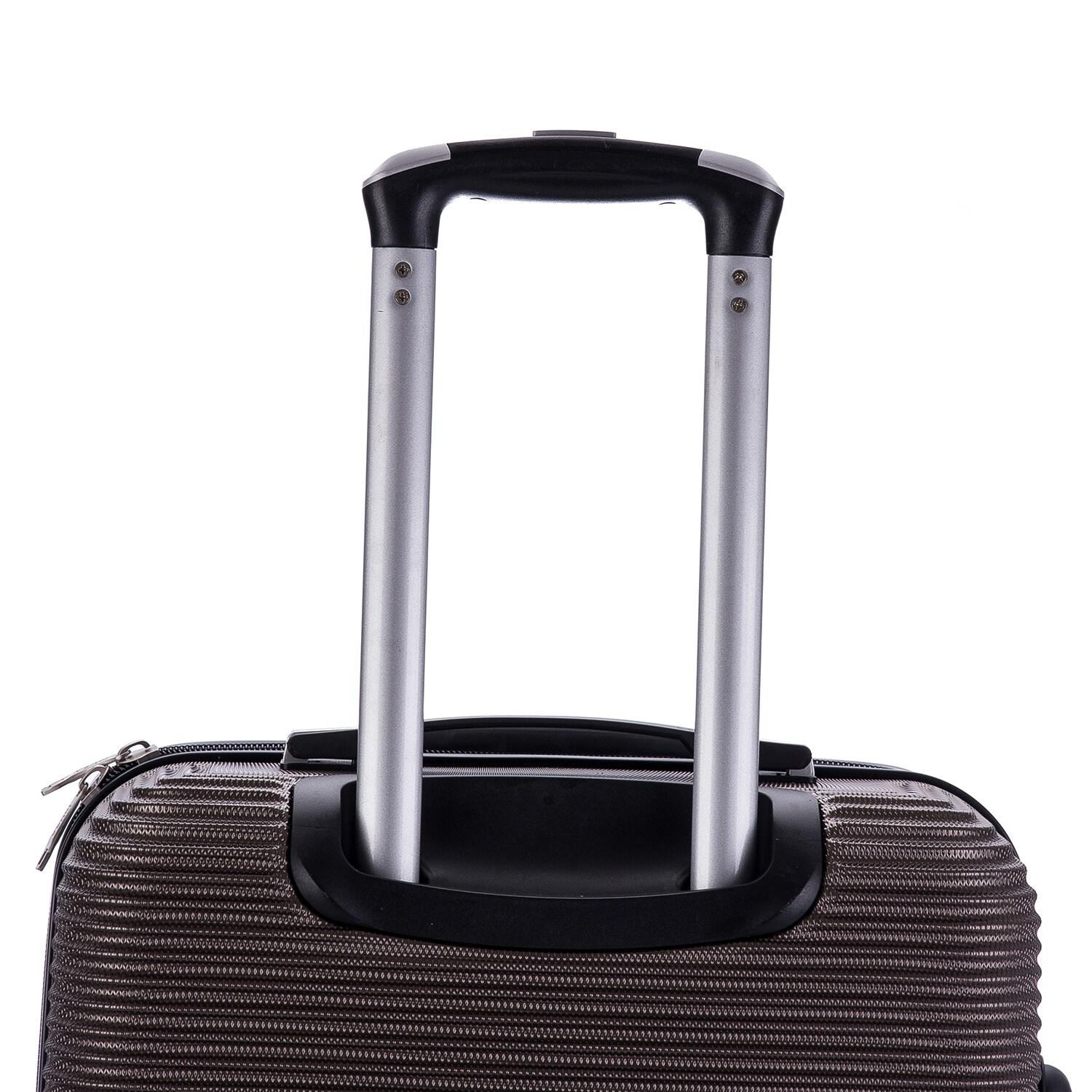 InUSA Royal 3pc Hardside Checked Spinner Luggage Set - Brown