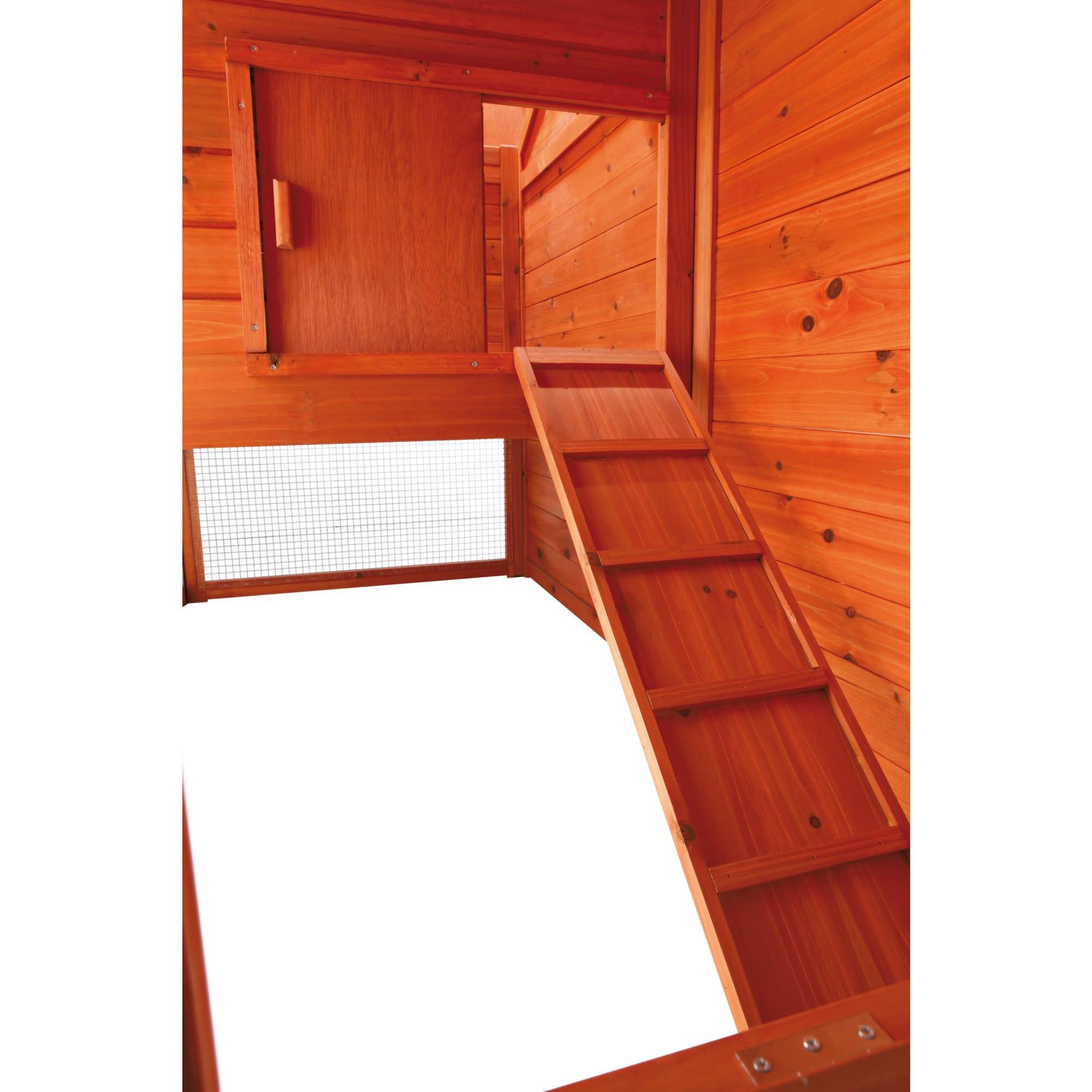TRIXIE TRIXIE 2-Story Weatherproof Outdoor Chicken Coop, 2 Nesting Boxes, Fits 2 Std Chickens or 4 Bantams