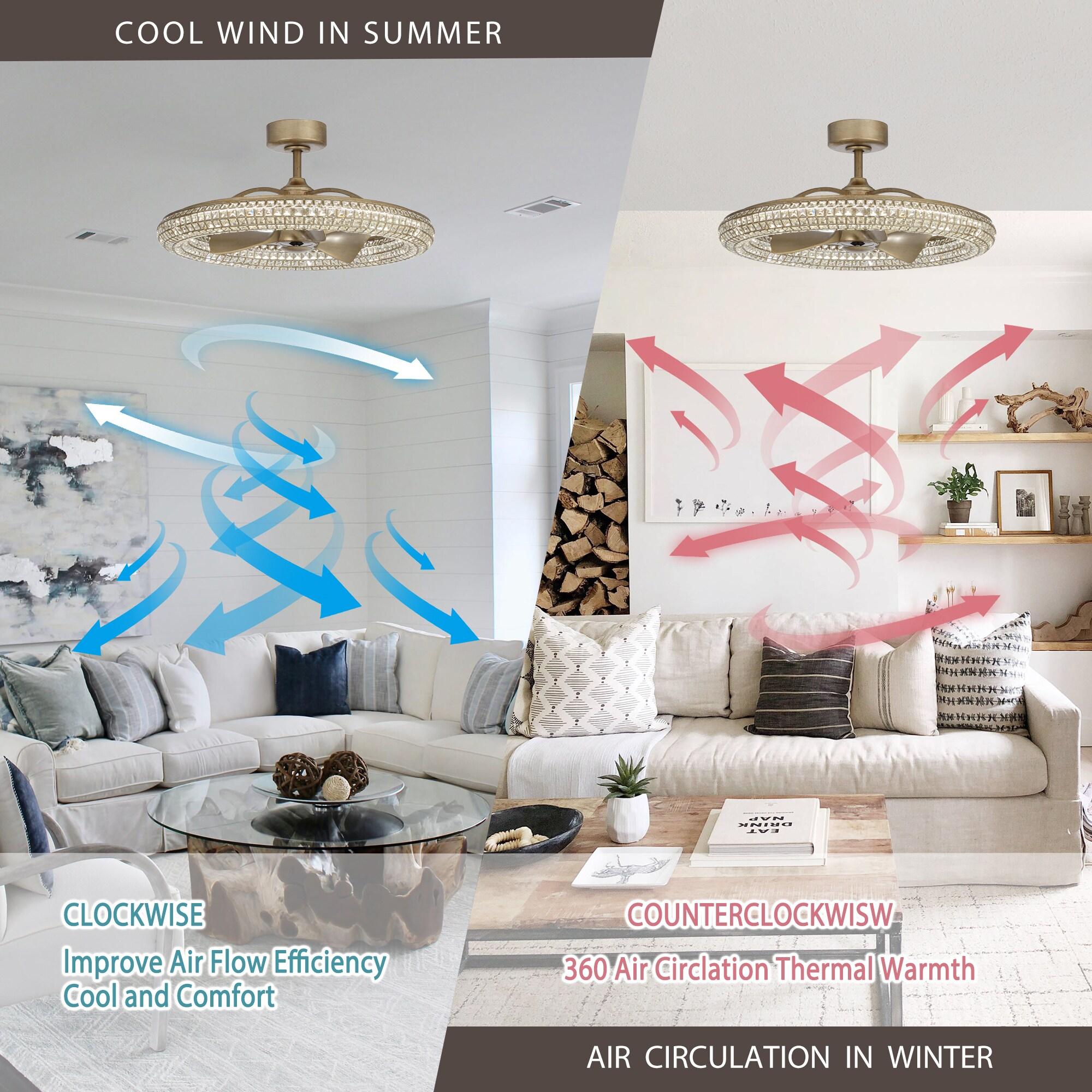 Parrot Uncle 33-in Antique Bronze 3-Blade Crystal LED Ceiling Fan with Remote