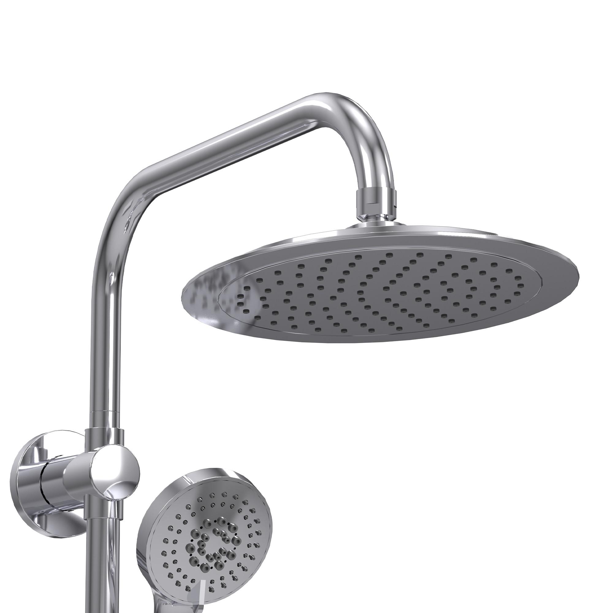 SeaBreeze II 8-in Rain Showerhead Shower System with Multi-function Handshower Adjustable Slide Bar and Mixing Valve 1.8 GPM