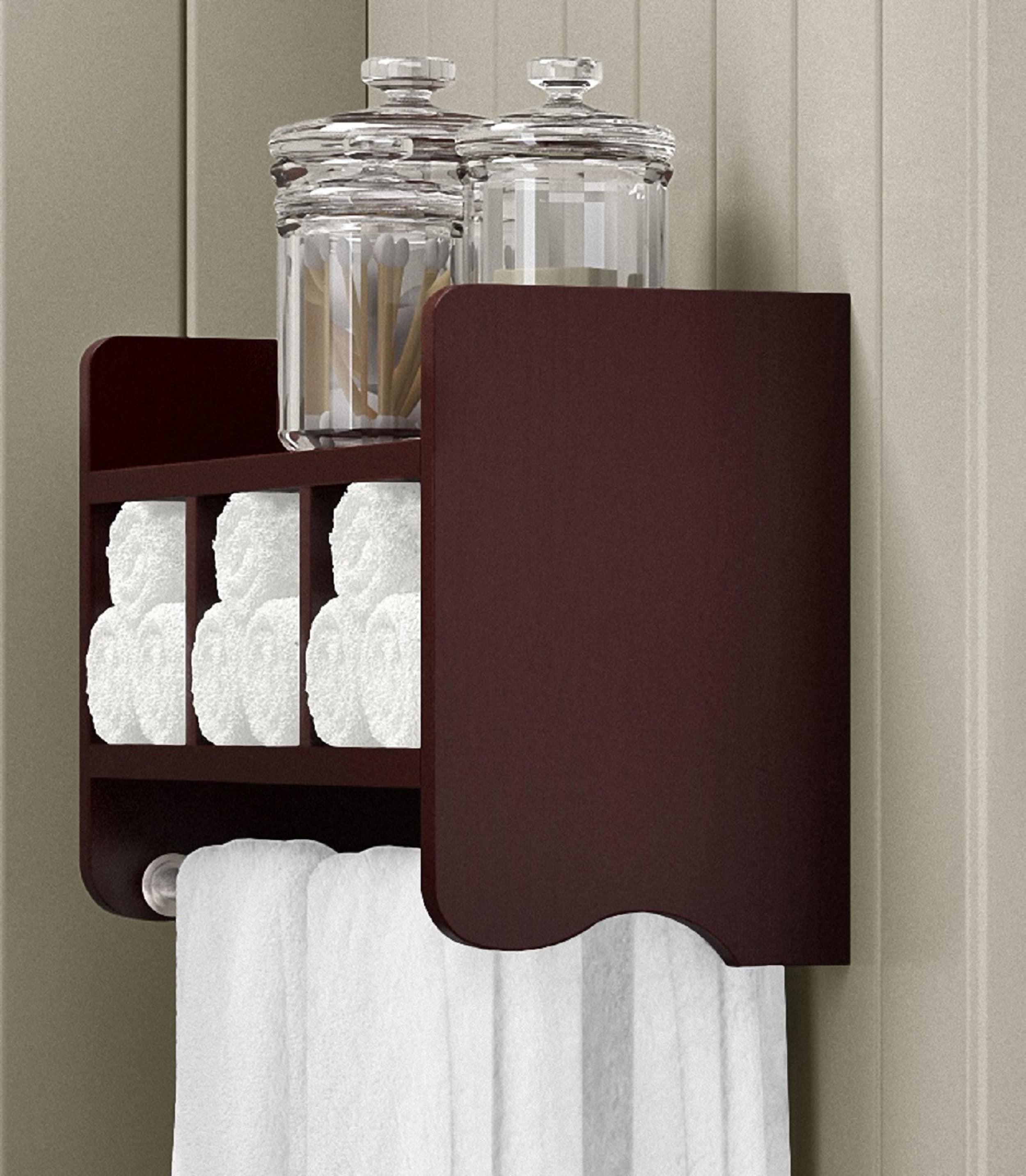 Alaterre 25" Bath Storage Shelf with Towel Rod, Espresso