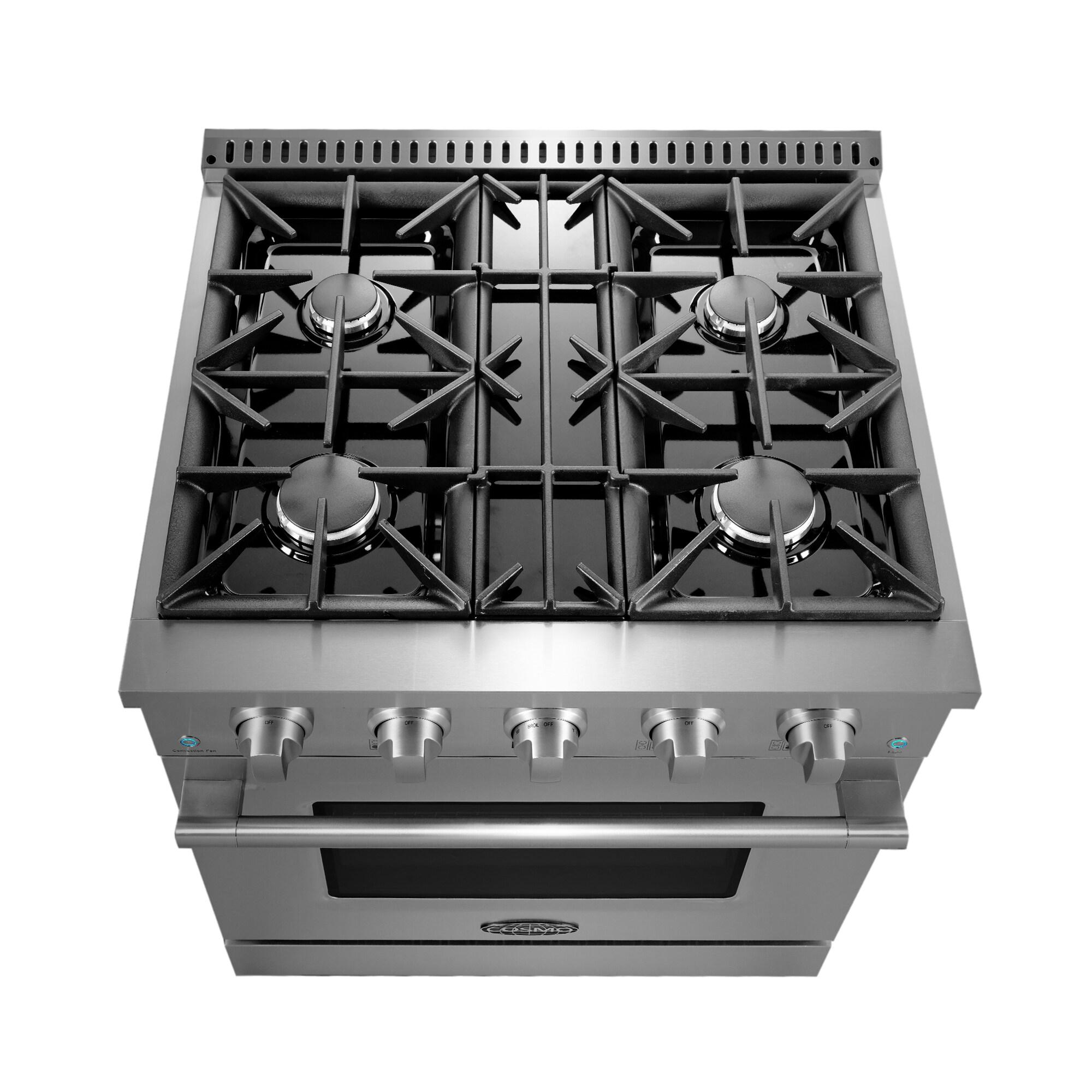30 in. 3.5 cu. ft. Gas Range with 4 Burners in Stainless Steel