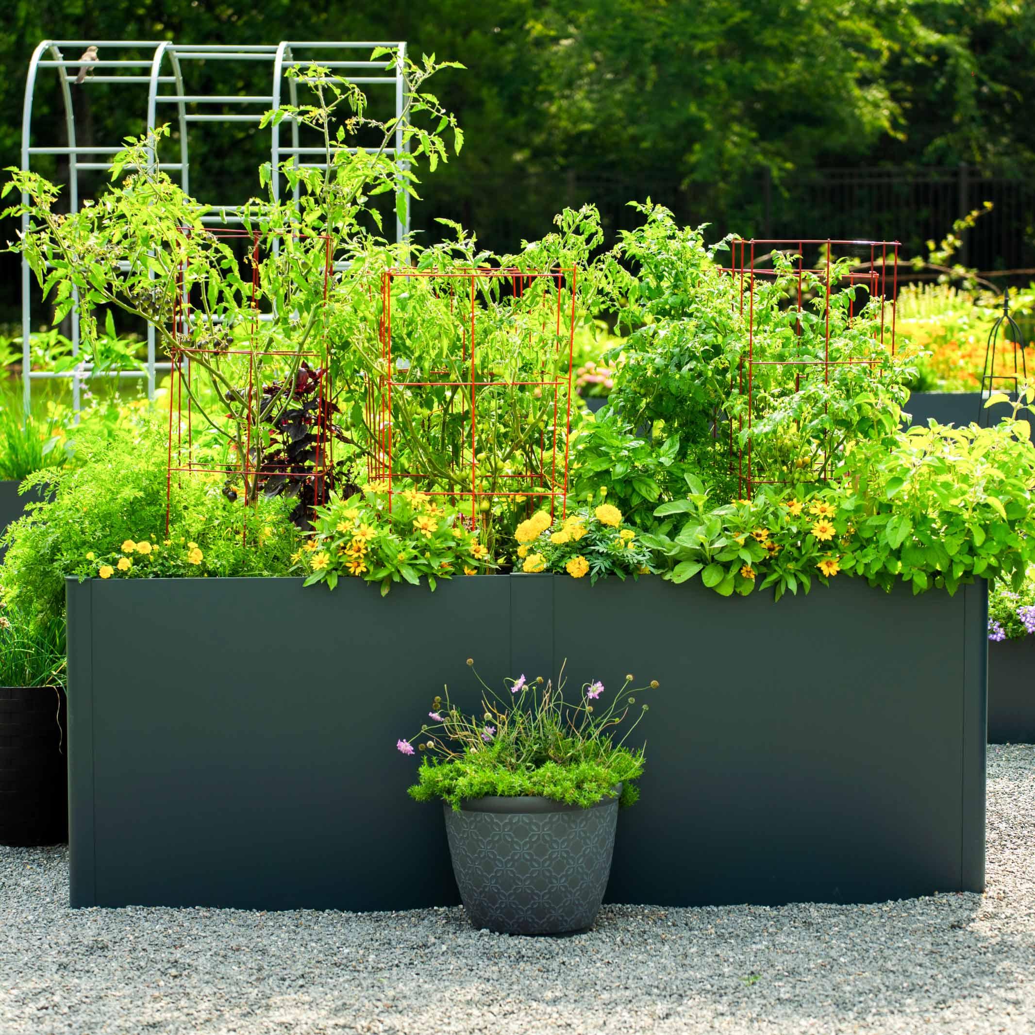 Modern 32" Tall Metal Outdoor Long Planter Box